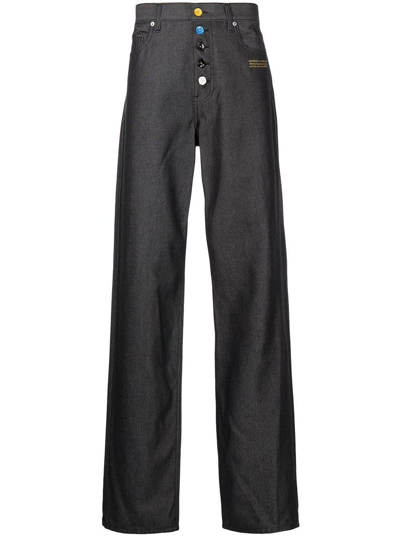 slogan-print denim jeans 1