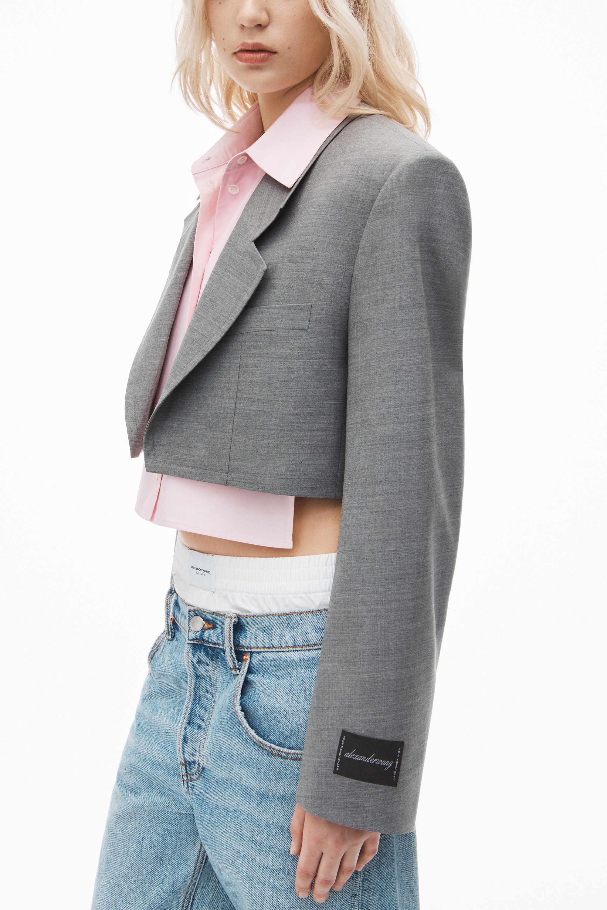 Pre-Styled Cropped Blazer with Dickie - 3