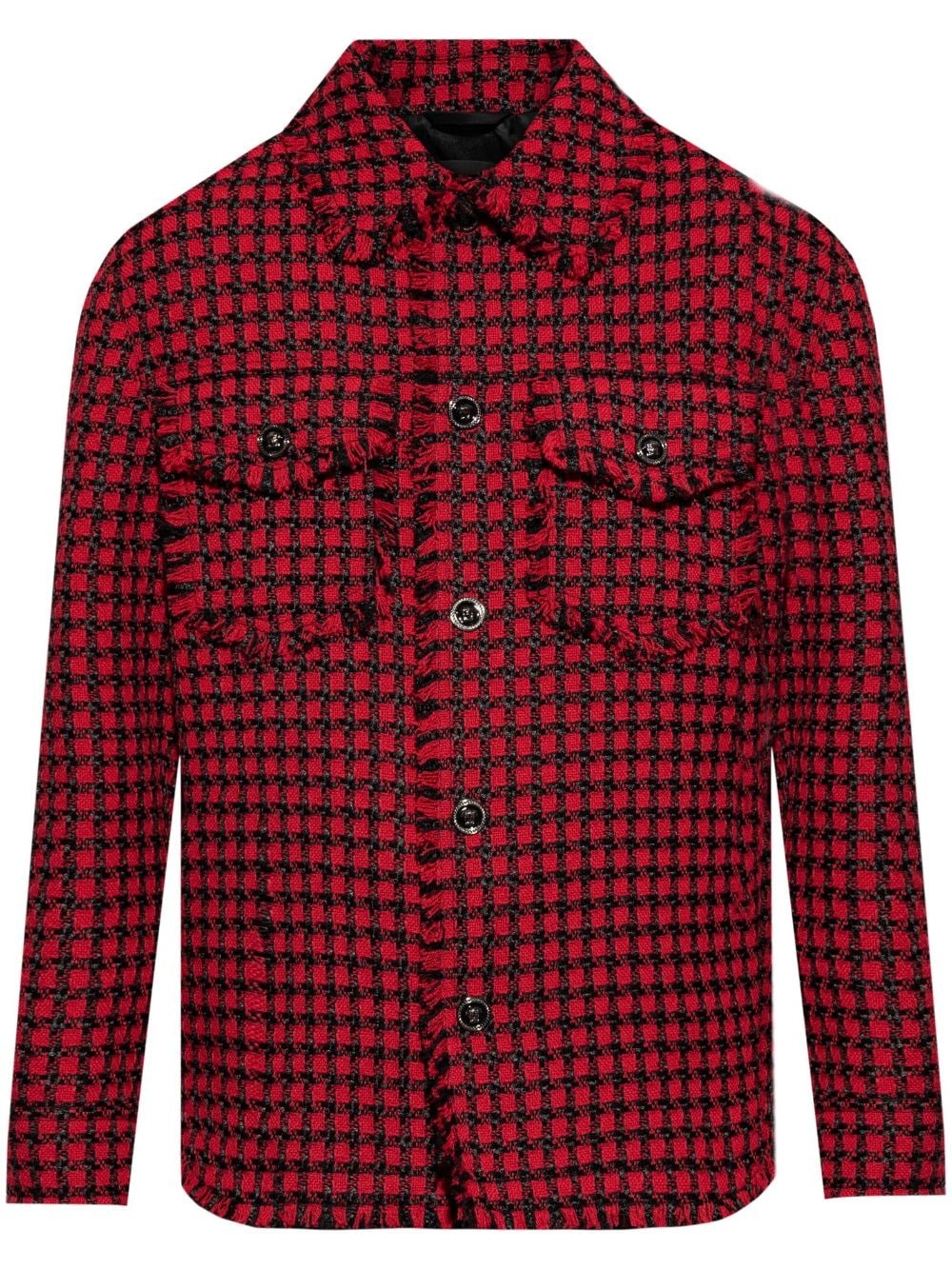 tweed shirt jacket - 1