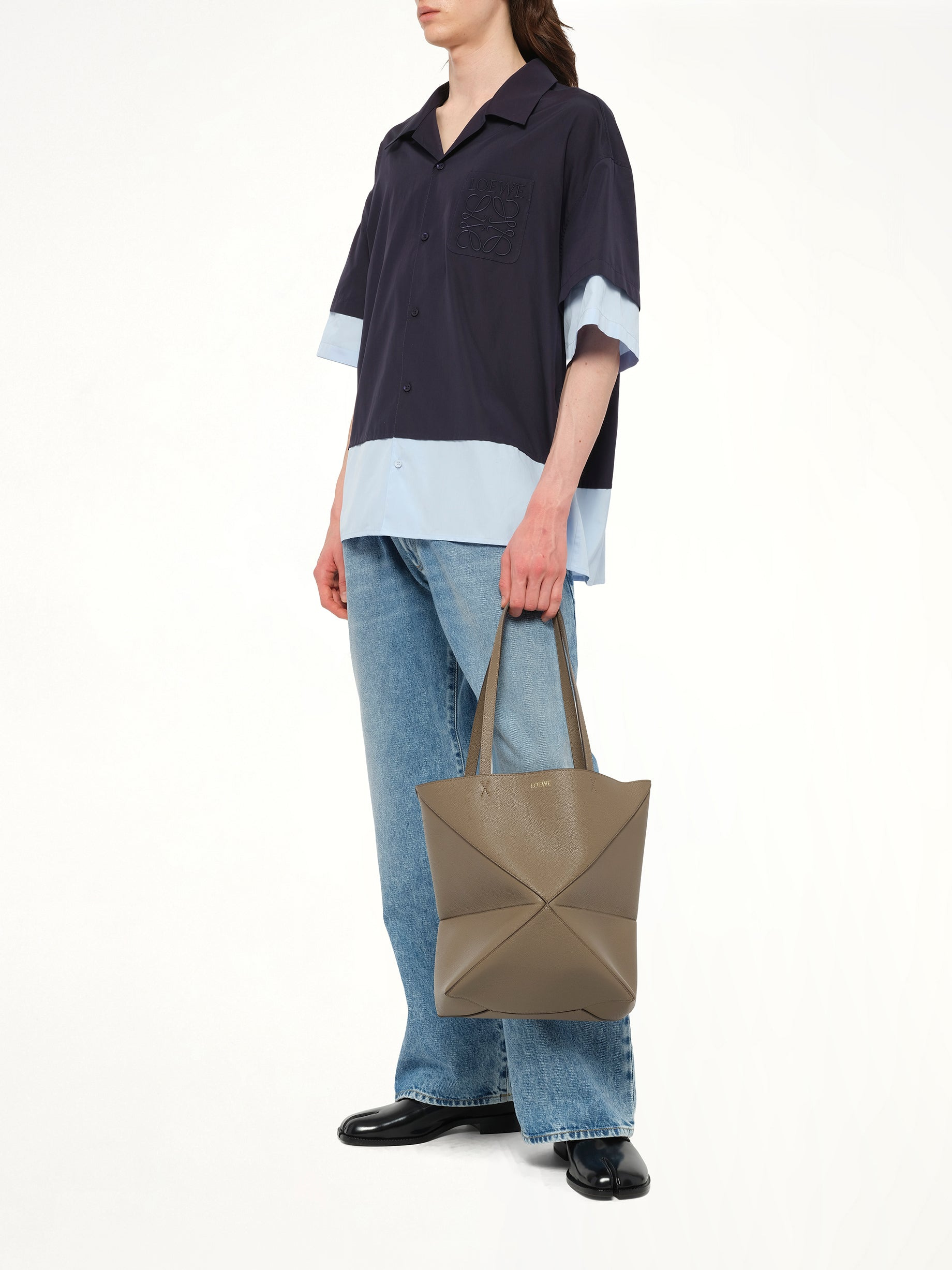 Puzzle Fold Tote Medium in Taupe - 4
