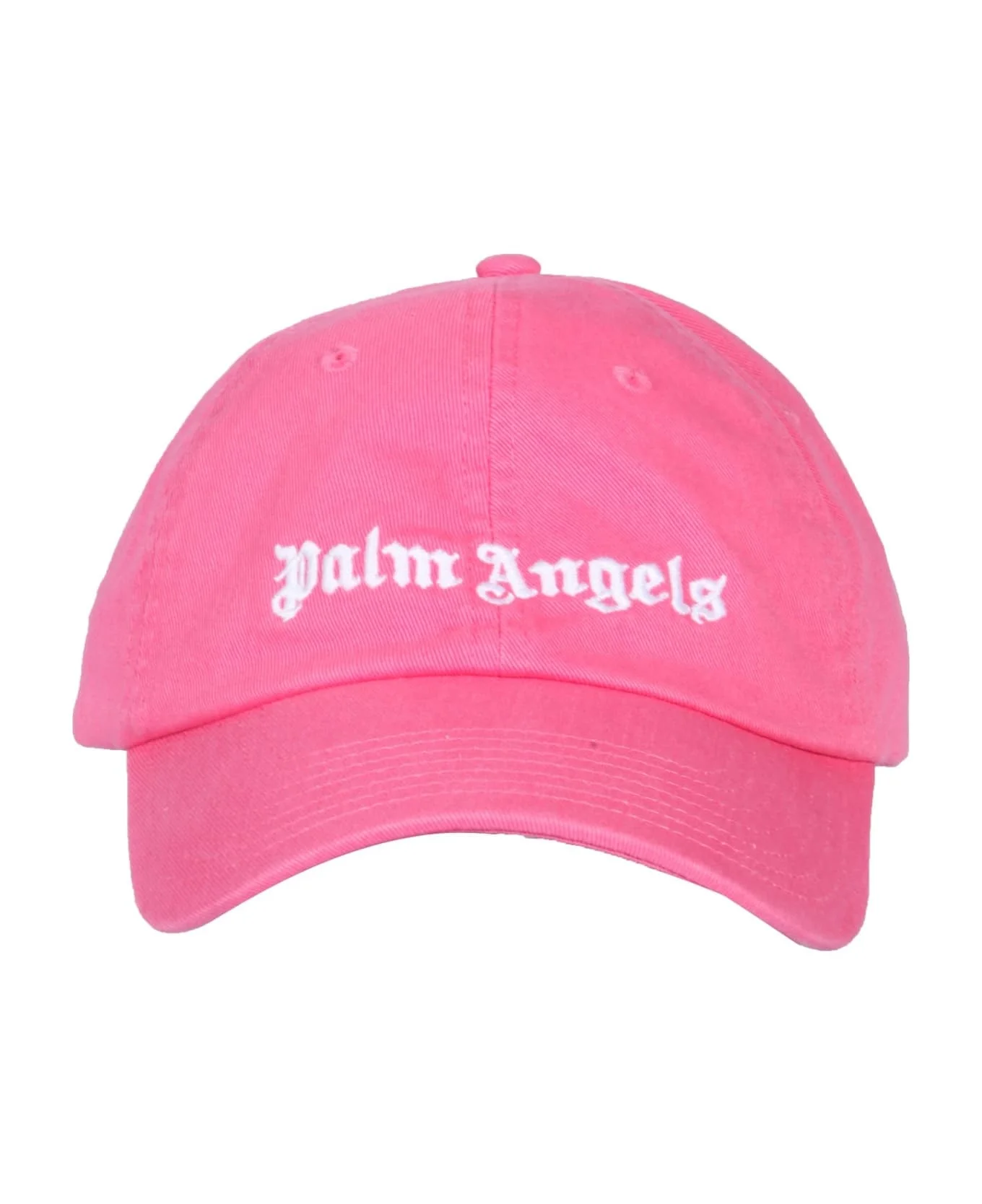Pink Baseball Hat With White Front And Back Logo - 1