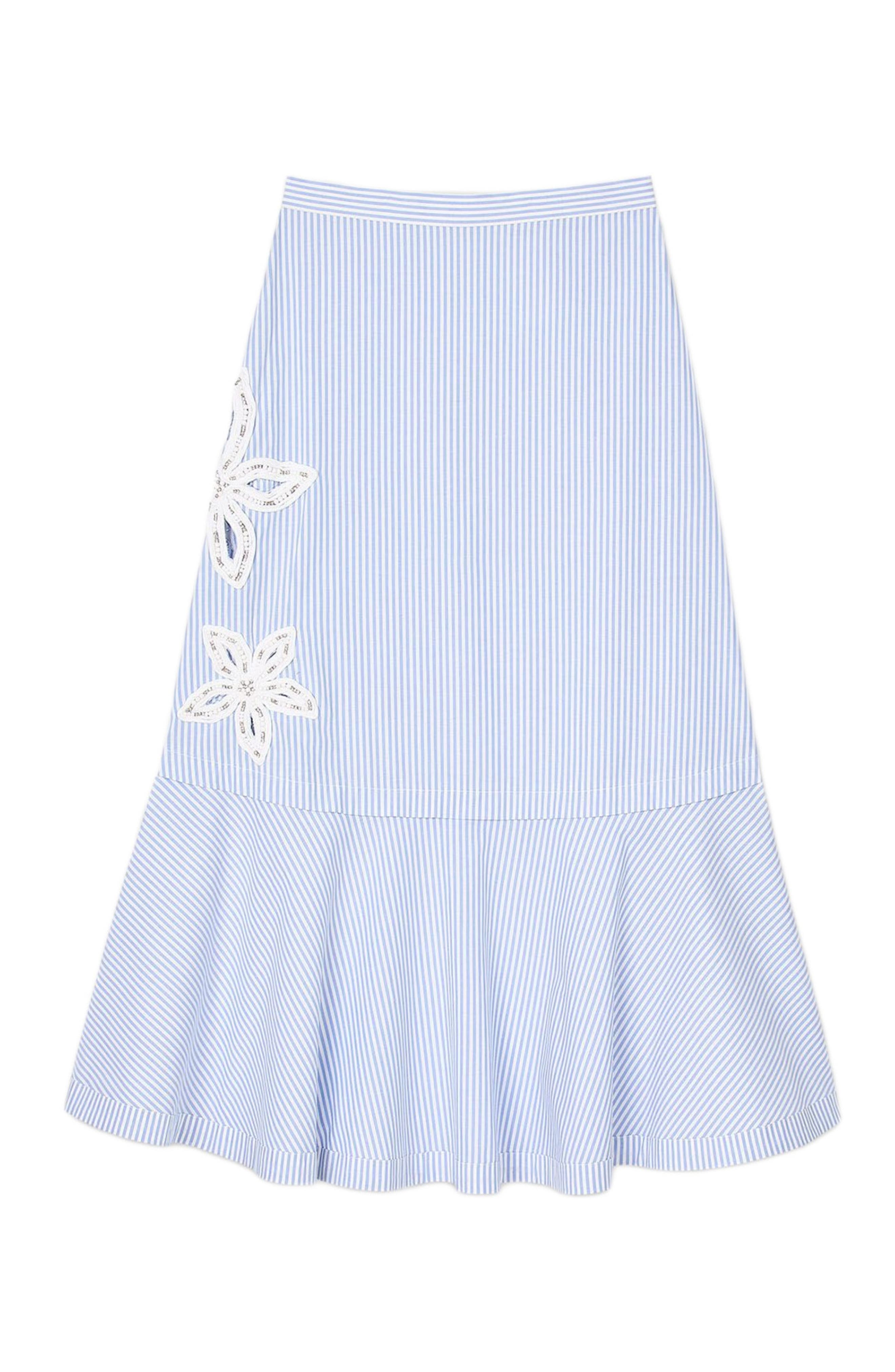 SANDRO Long striped skirt in Sky Blue at Nordstrom - 5