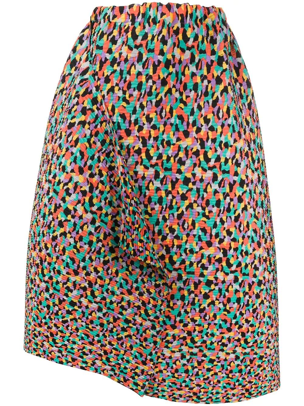 geometric-print asymmetric skirt - 1