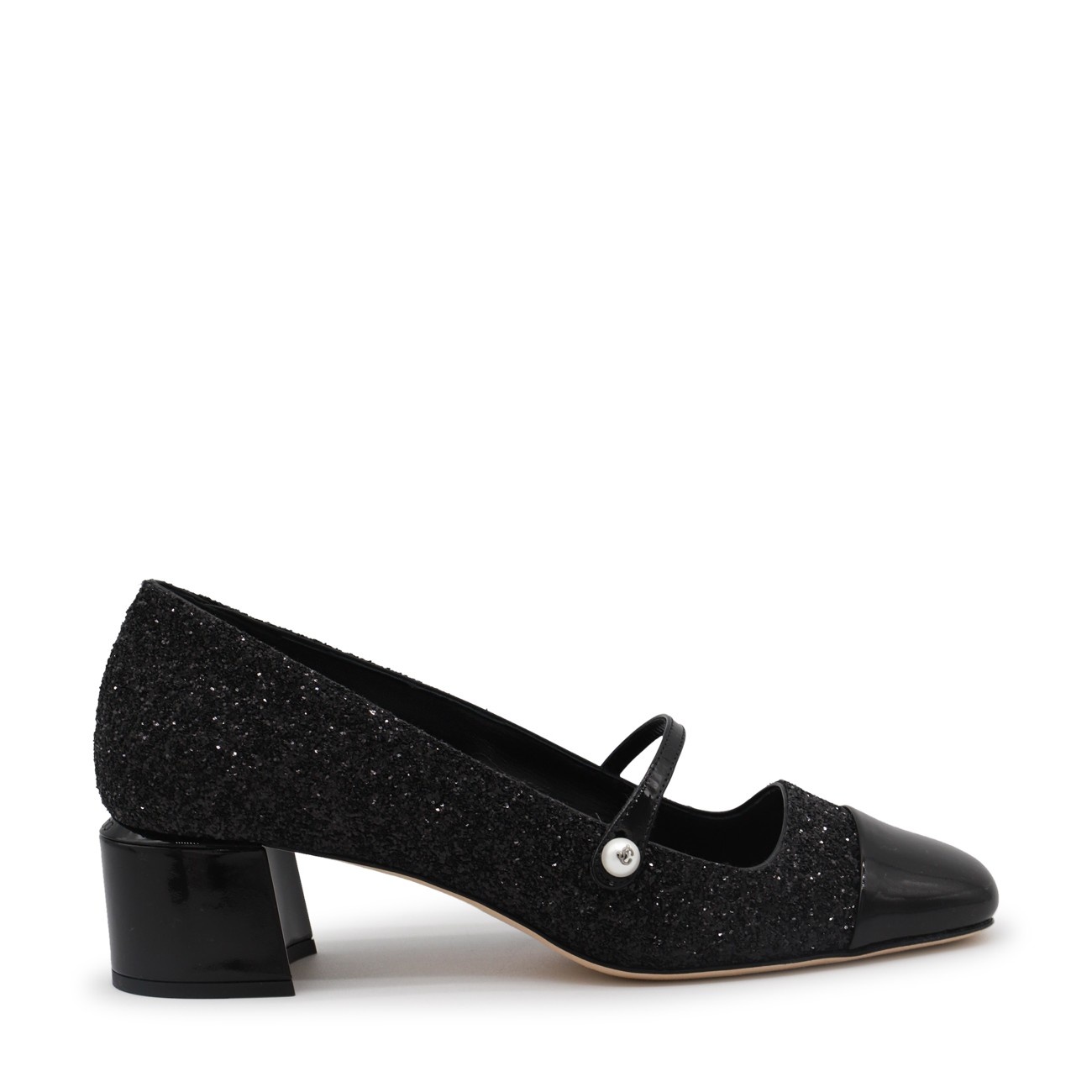 black leather elisa pumps - 1