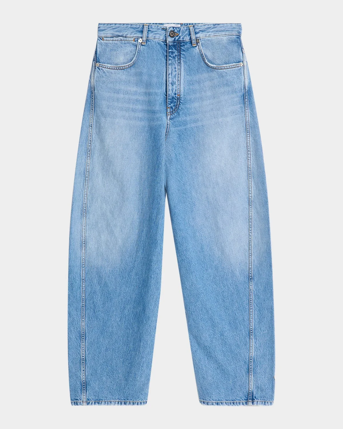 Men & apos;s Stone-Washed Barrel-Leg Jeans - 1