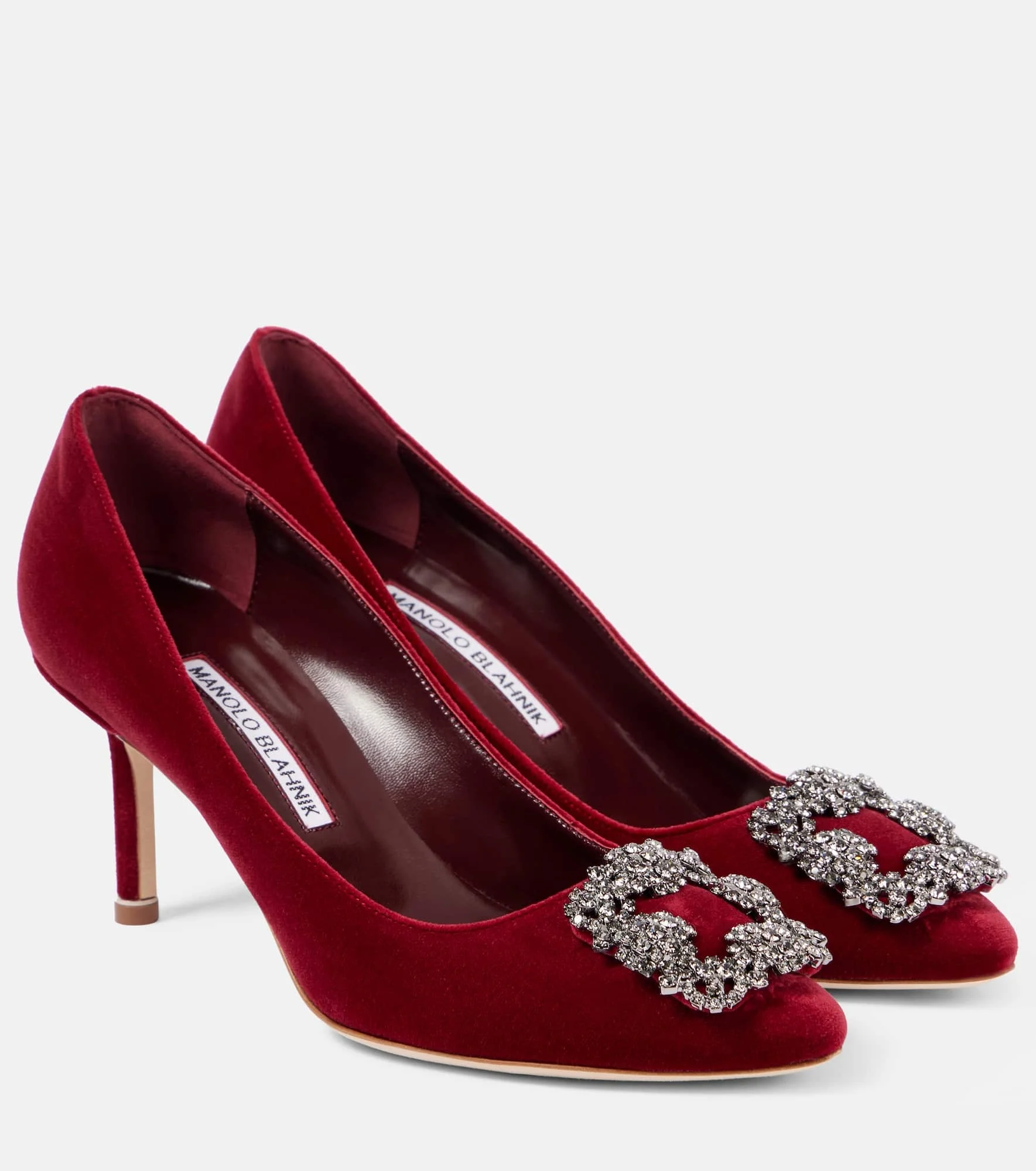 Hangisi 70 embellished velvet pumps - 1