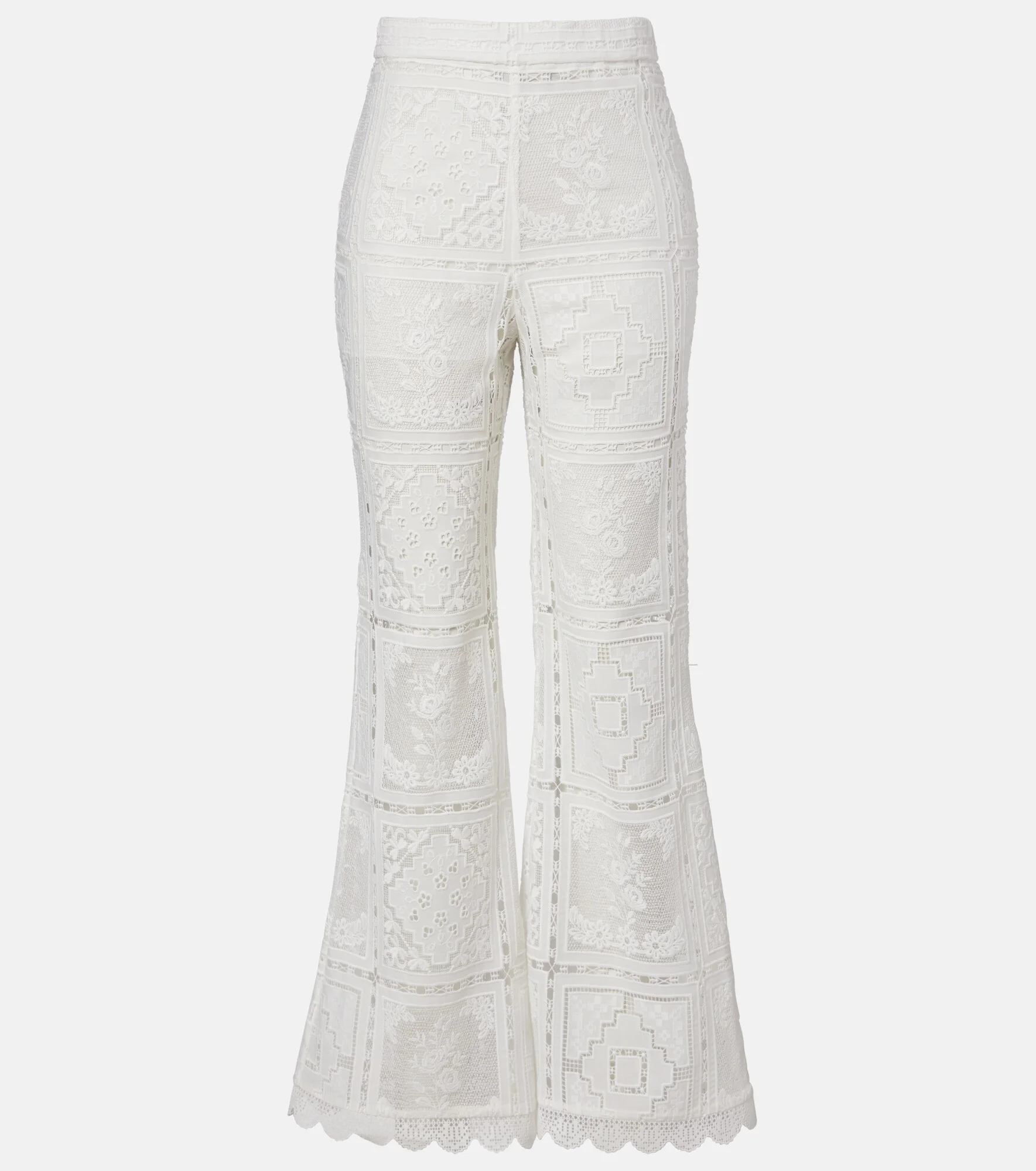 Floral lace flared pants - 1