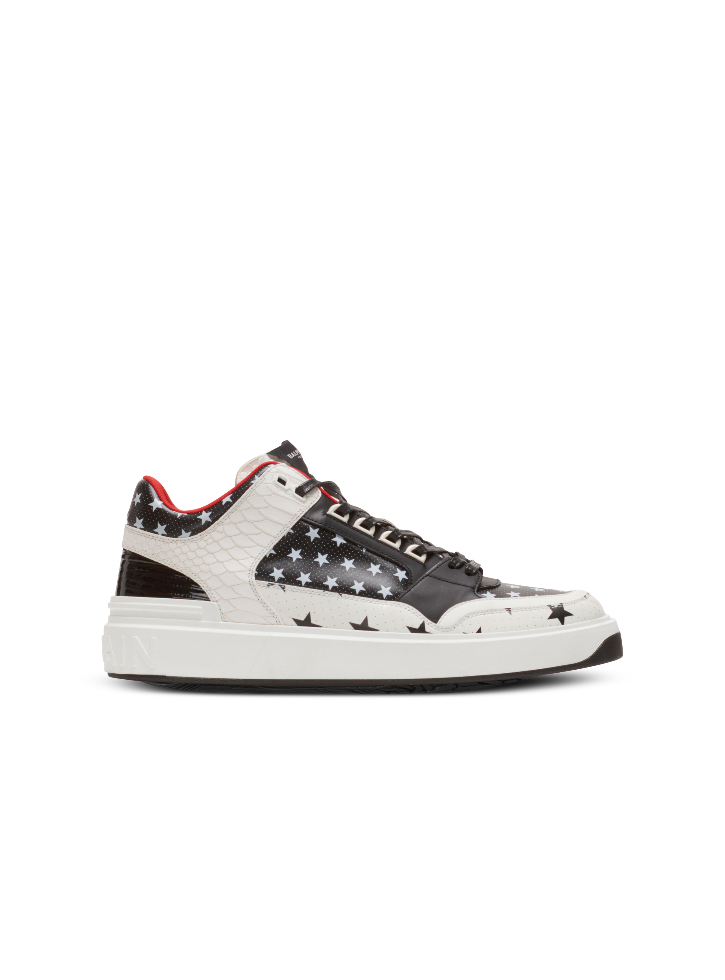 B-Court Mid Top star print leather trainers - 1