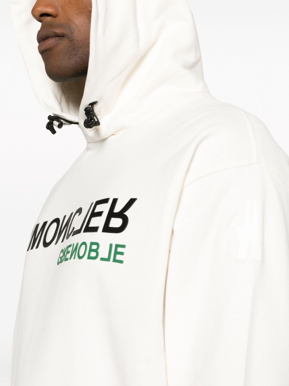 logo-print cotton hoodie - 5