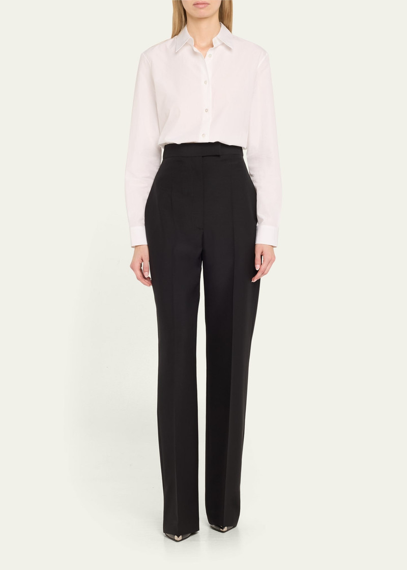 Alexander McQueen High-Rise Wide-Leg Wool Trousers outlook