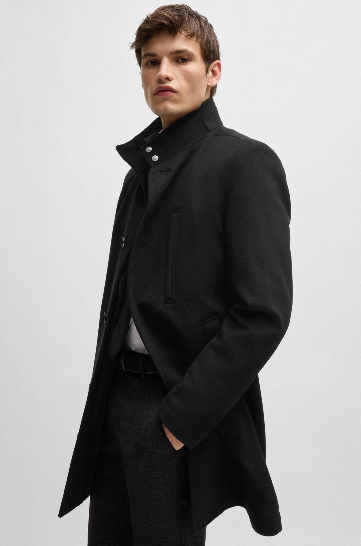 SLIM-FIT COAT IN WOOL AND CASHMERE - 6