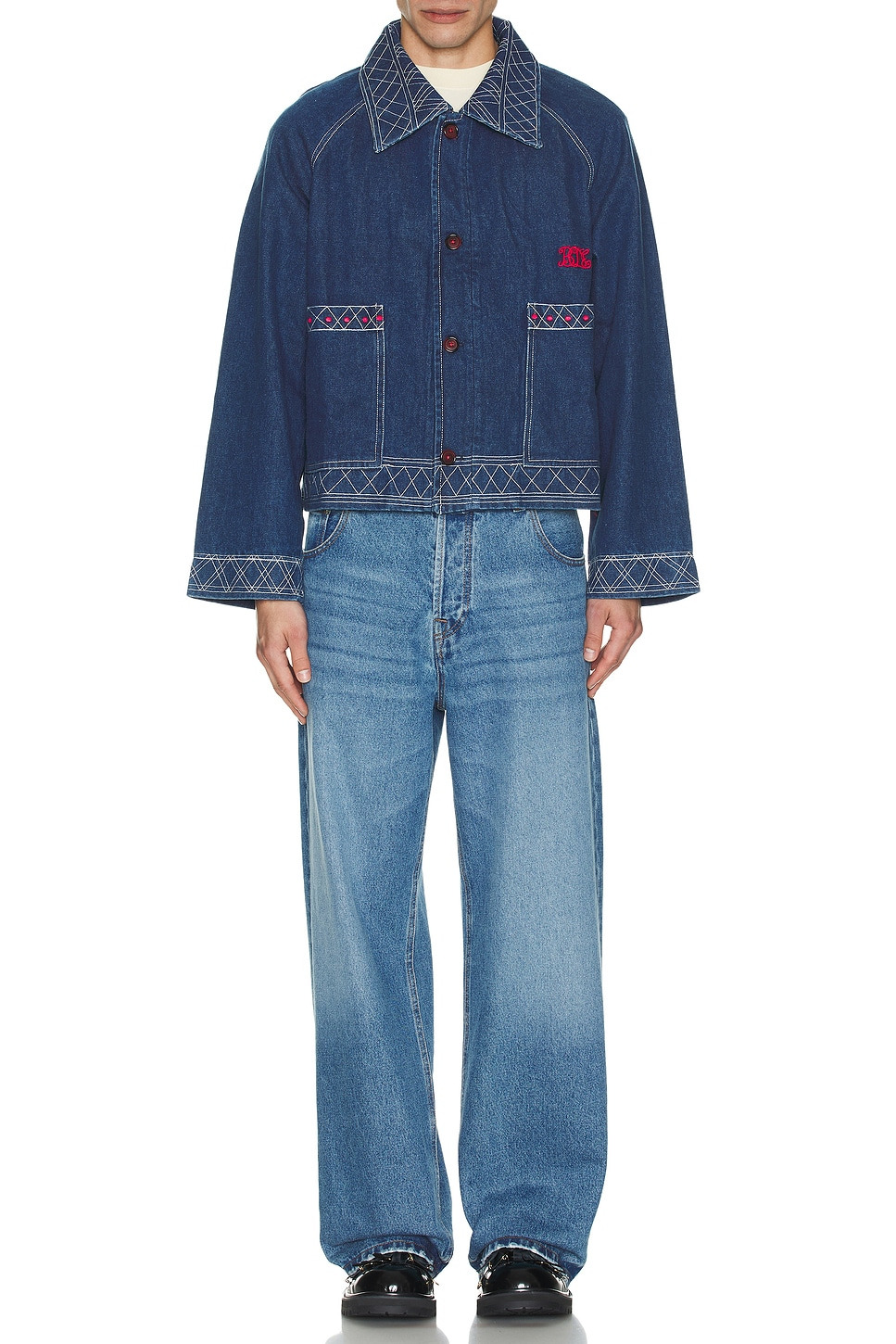 Embroidered Denim Jacket - 5