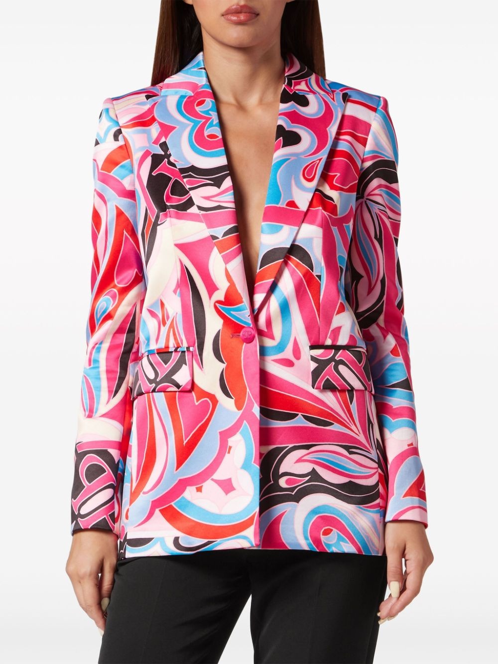 graphic-print single-breasted blazer - 3