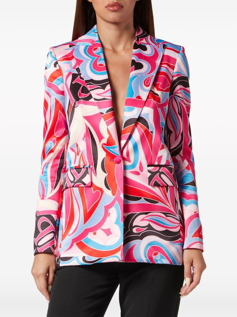 graphic-print single-breasted blazer 3