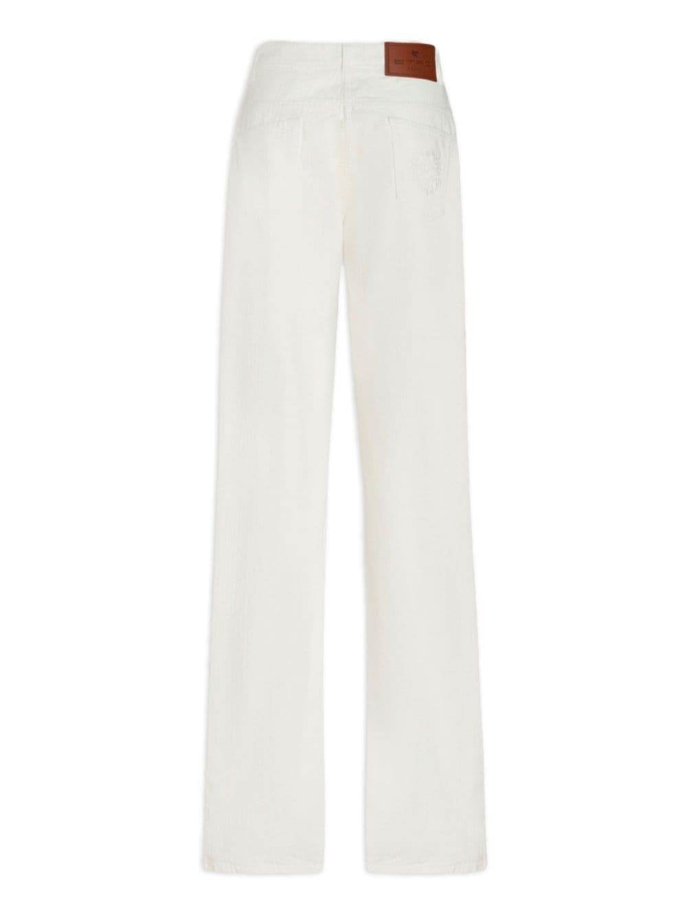 Pegaso-embroidered wide-leg jeans - 7