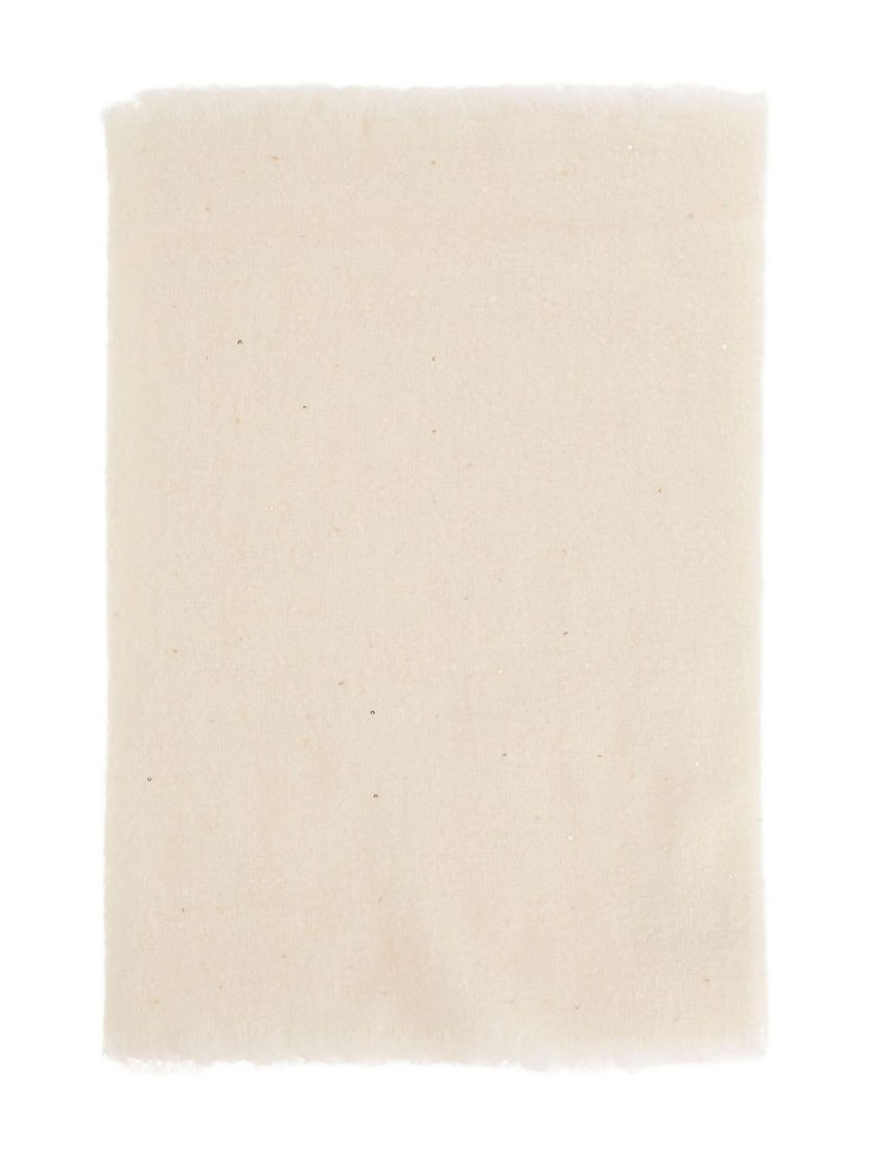 embellished frayed-edge scarf 1