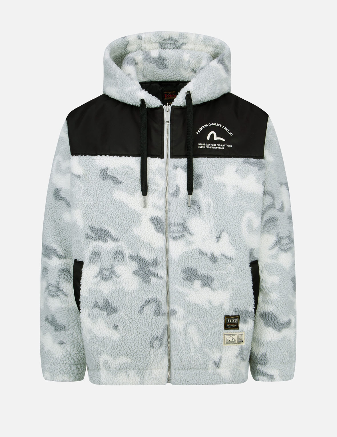 EVISU ジップアップフリース EVISU フリースジップアップ グレー