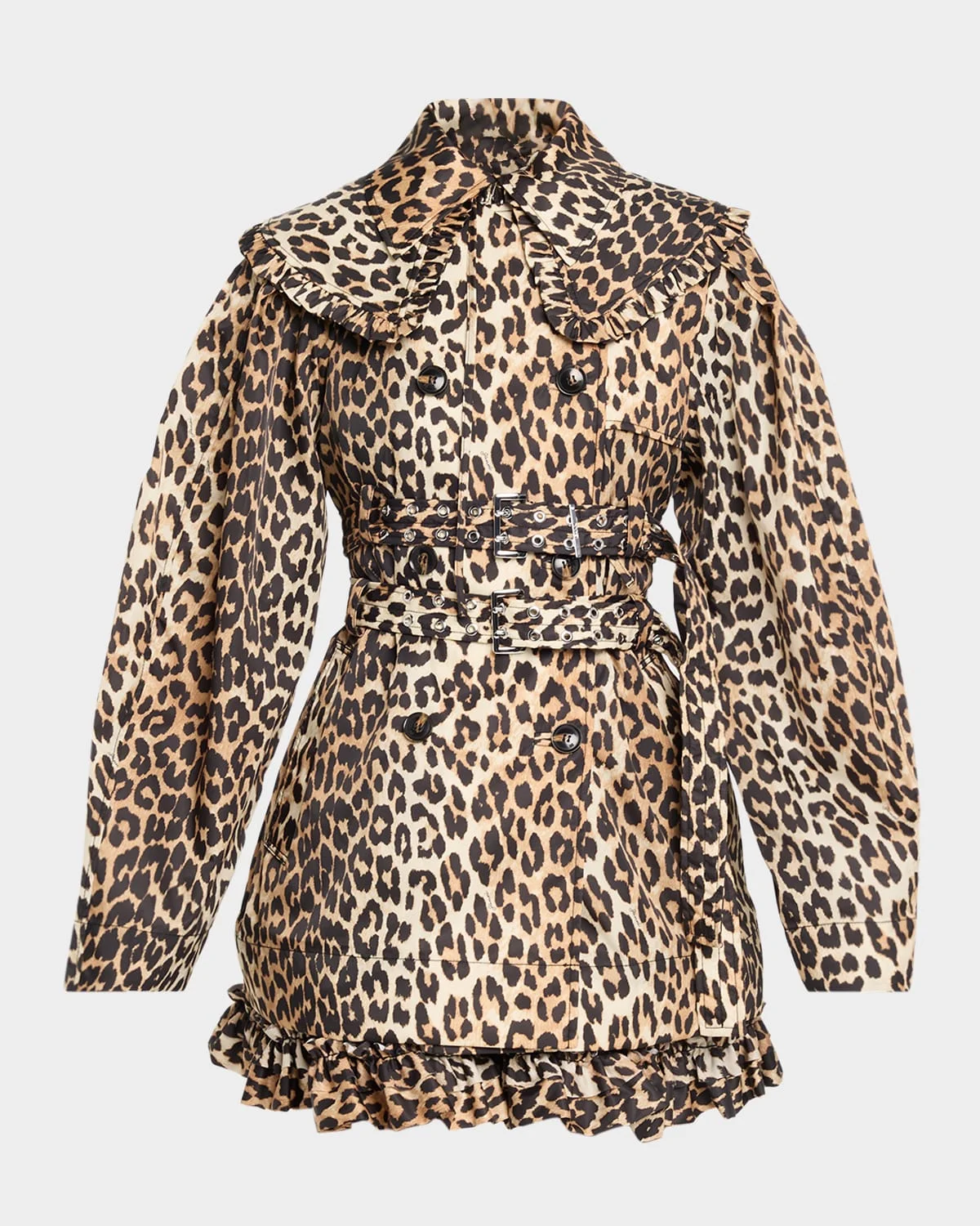 Leopard-Print Duchesse Satin Jacket - 1
