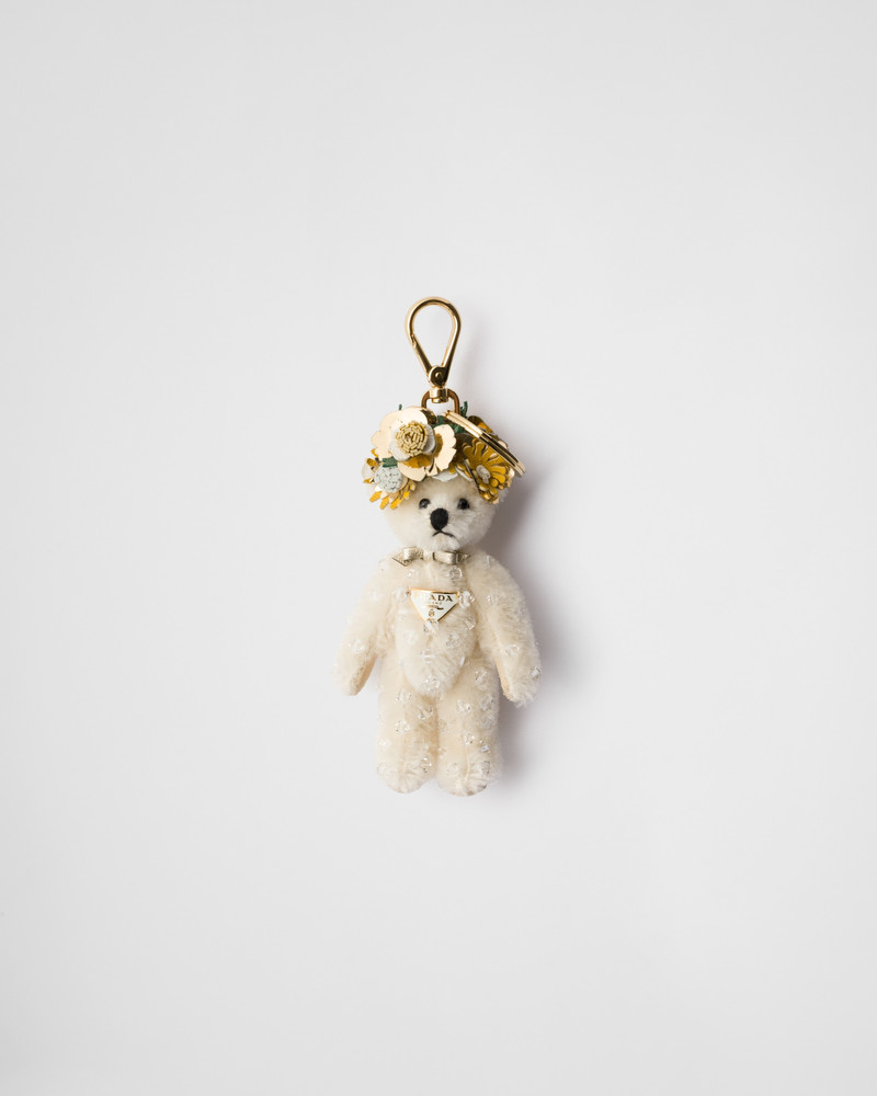 Teddy bag charm with metal ring 1