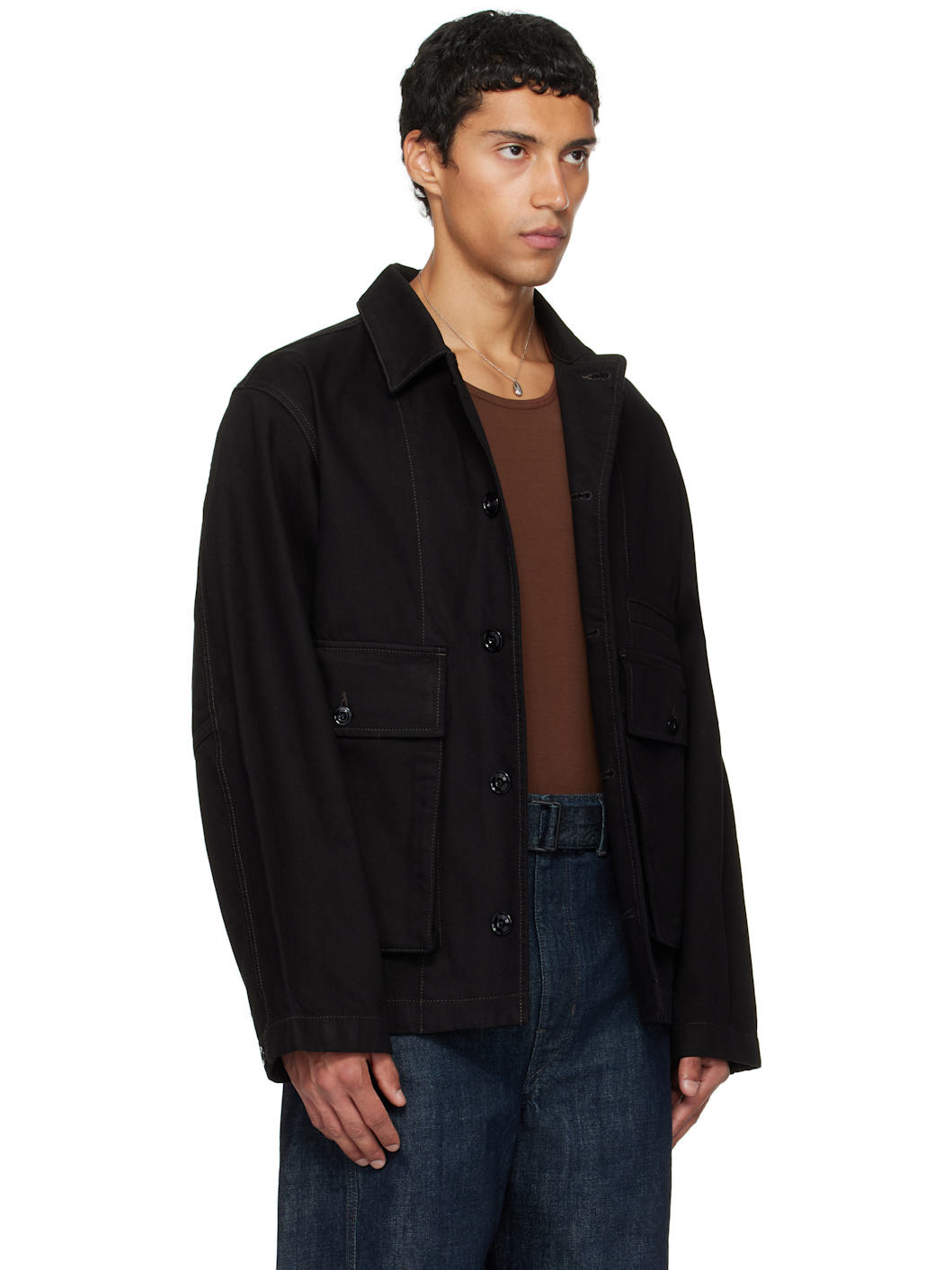 Black Boxy Denim Jacket - 2