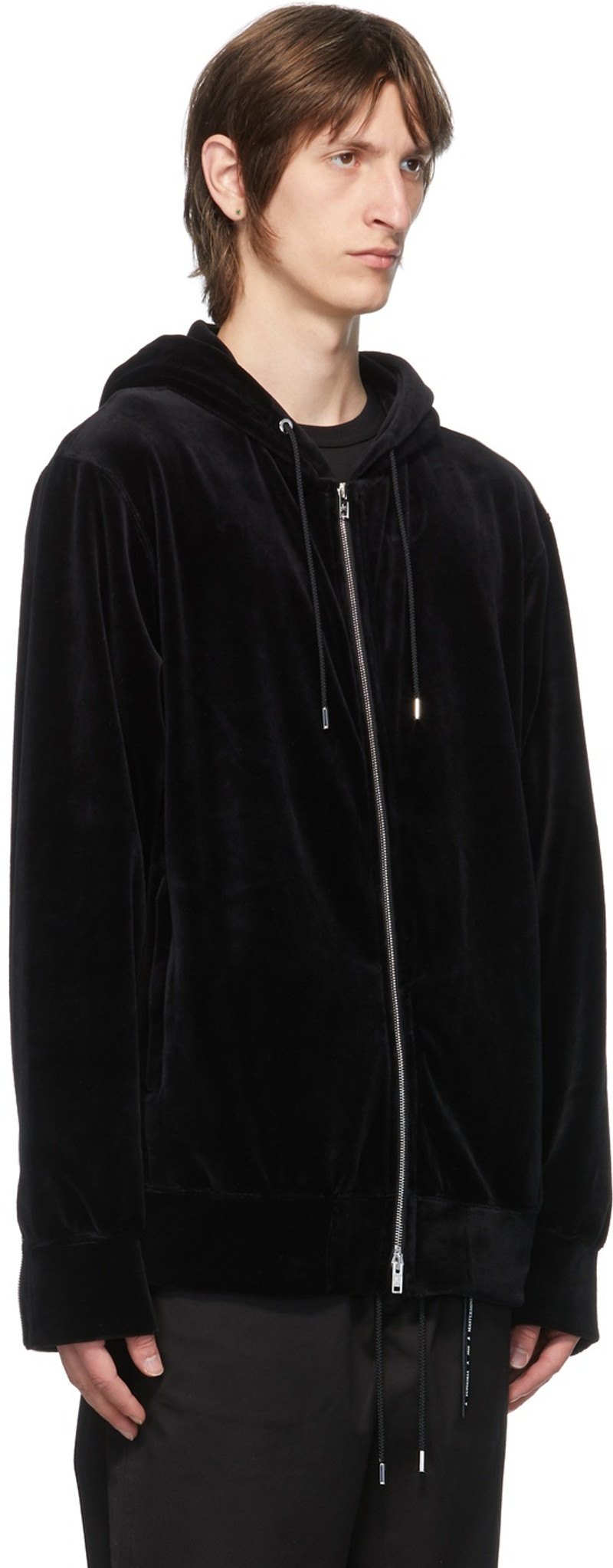 MASTERMIND WORLD Black Velour Zip Hoodie outlook