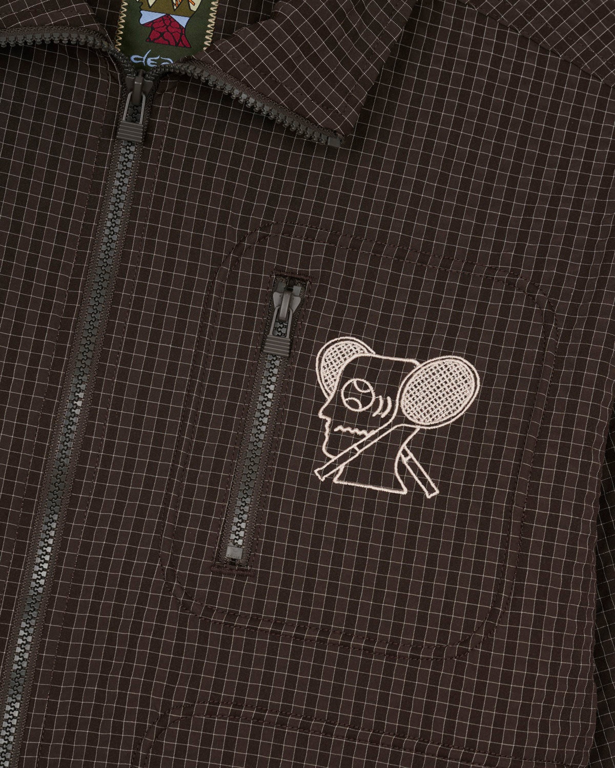 Brain Dead Equipment Tennis Zip Jacket - Chocolate - 5
