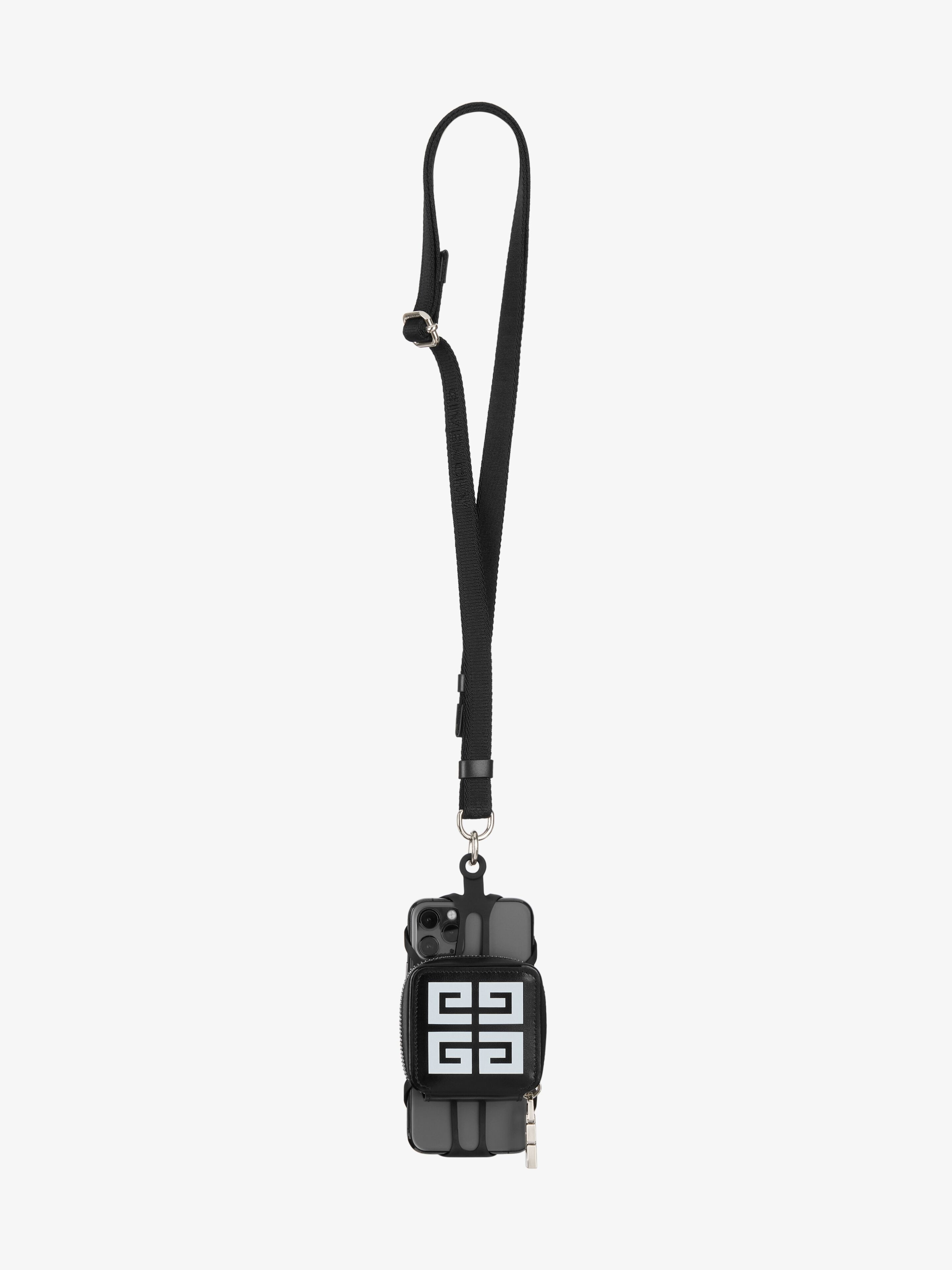 4G PHONE AND AIRPODS HOLDER IN LEATHER AND RUBBER 1