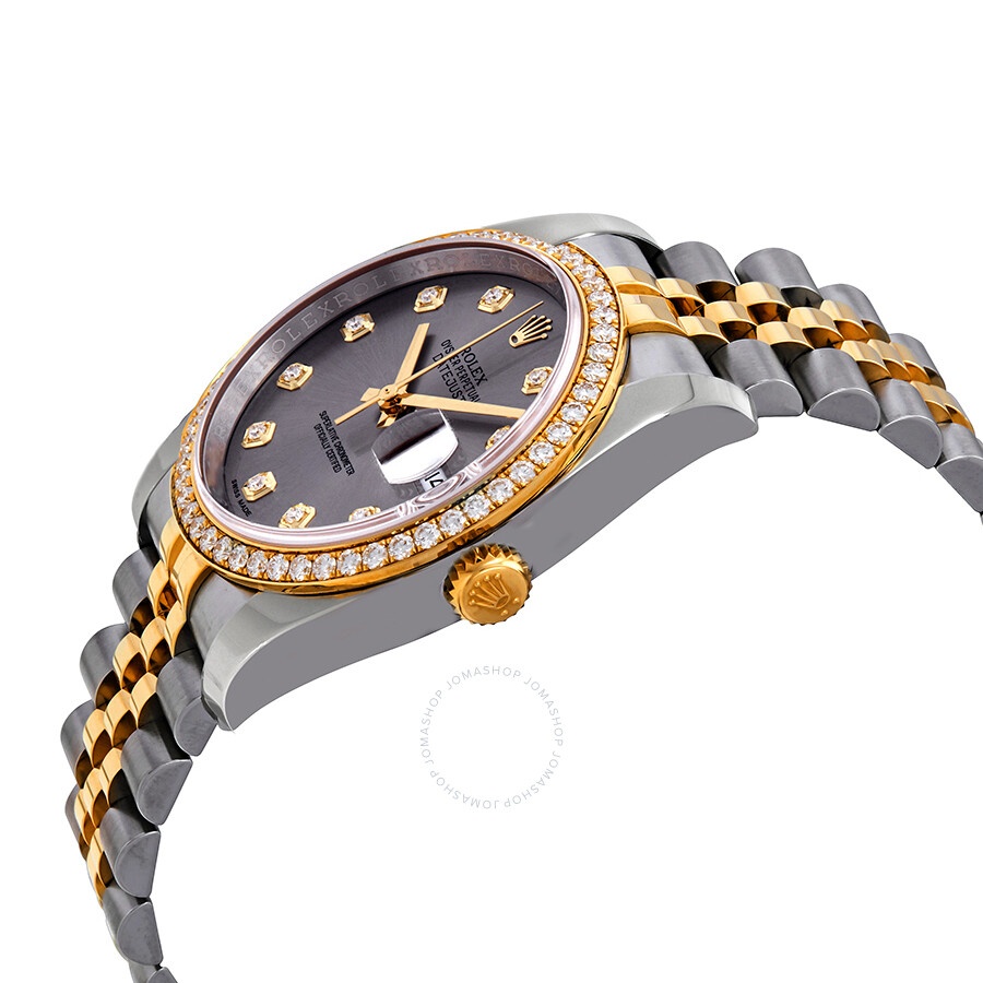 Rolex Grey Diamond Dial Automatic Steel and 18kt Yellow Gold Jubilee Watch 116243GYDJ - 2