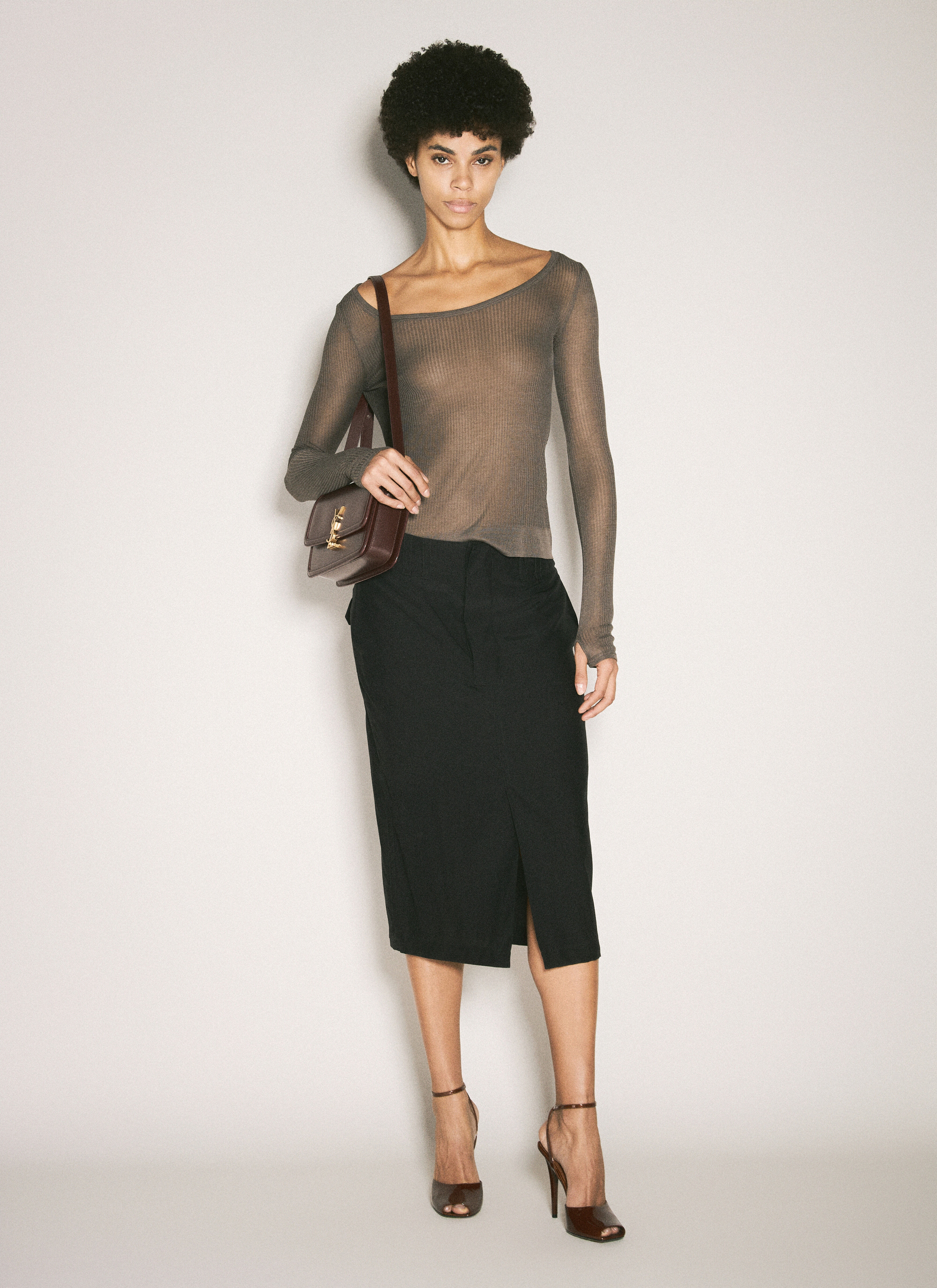 Silk Pencil Skirt - 2