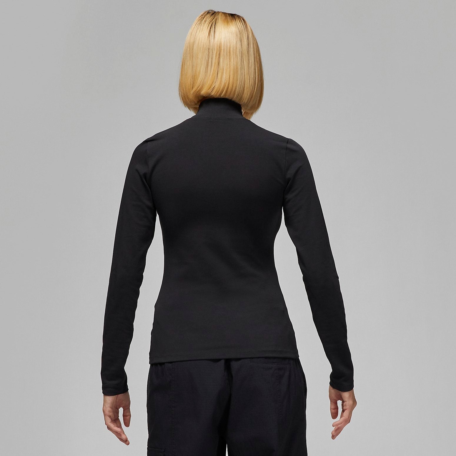 (WMNS) Air Jordan Flight Long Sleeve Mock Neck Top 'Black' DQ4619-010 - 3