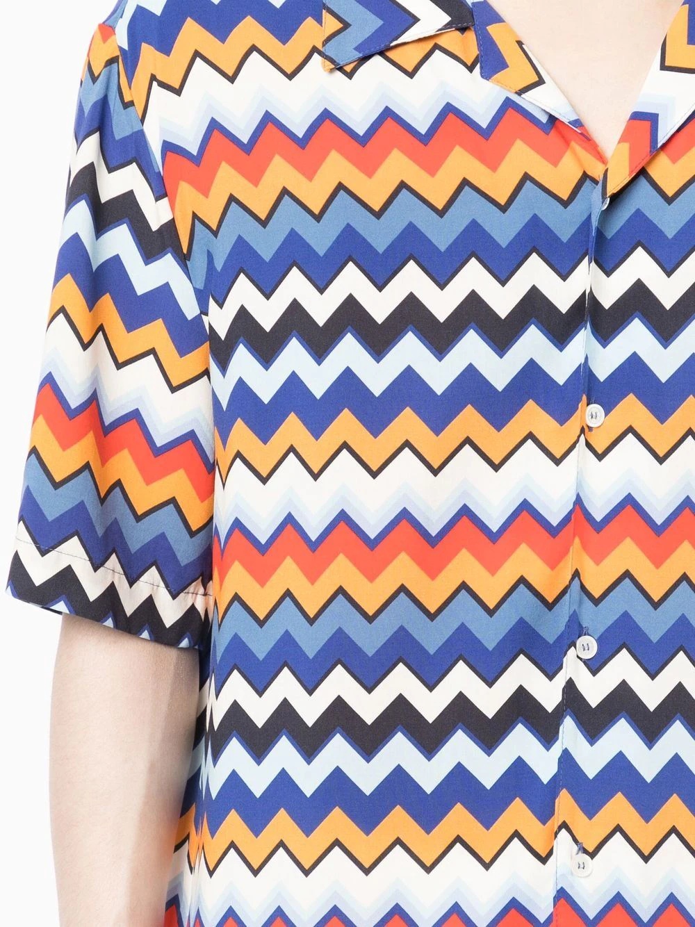 chevron-print short-sleeved shirt - 5