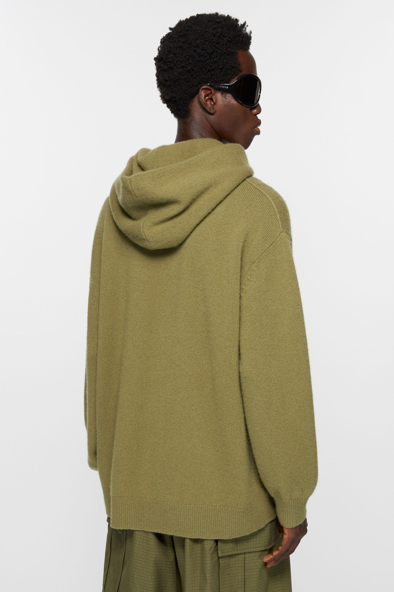 Hooded cashmere blend jumper - Olive green 3