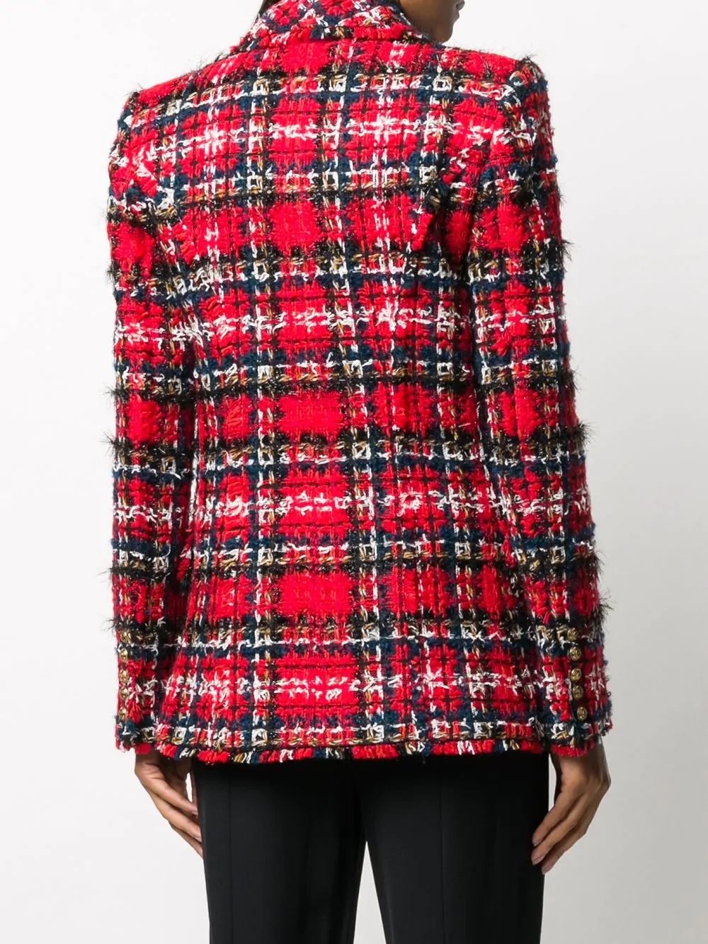 tartan tweed double-breasted blazer - 4