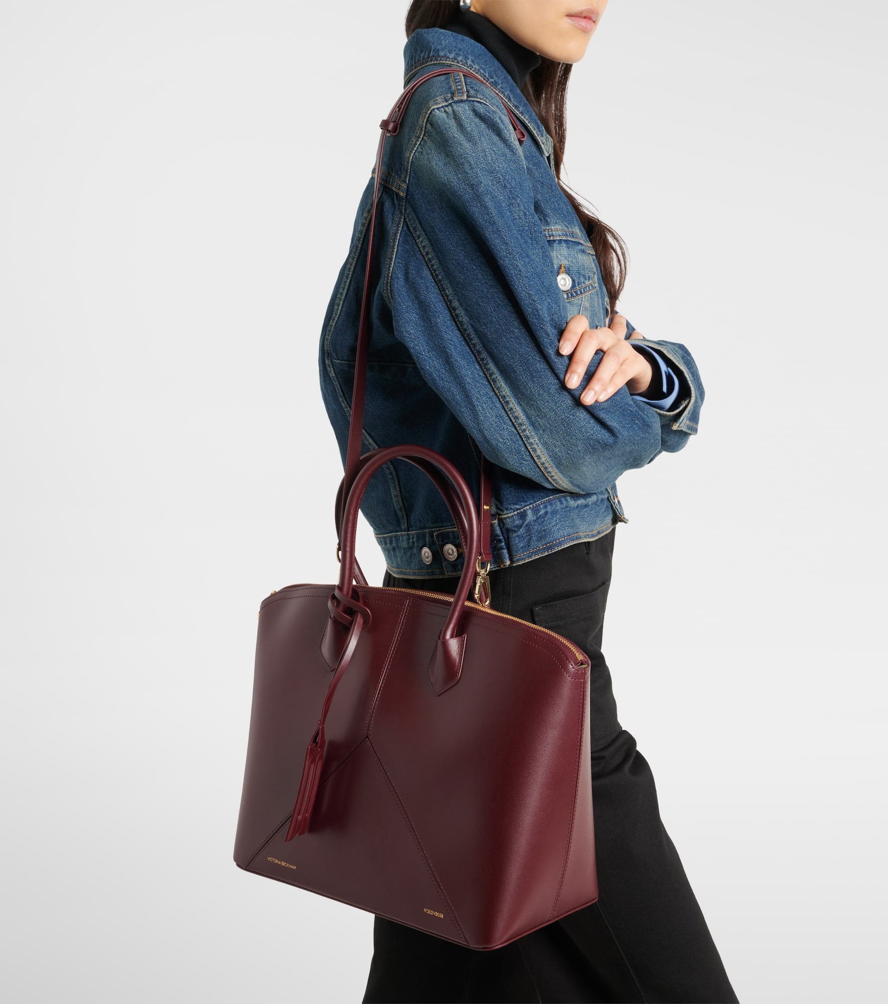Victoria small leather tote bag - 6
