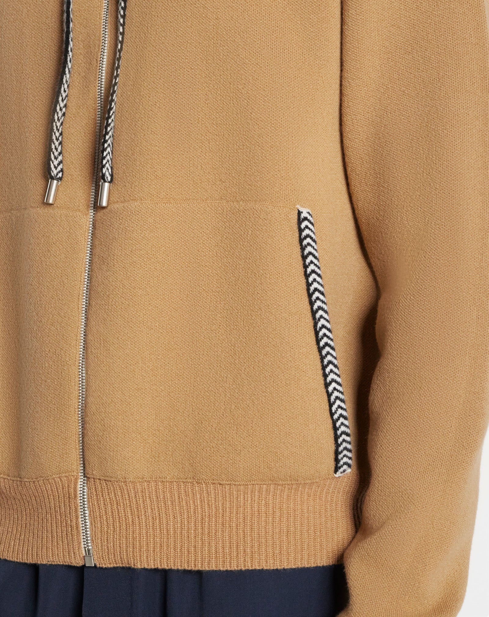 KNIT ZIP-UP CURB HOODIE - 5