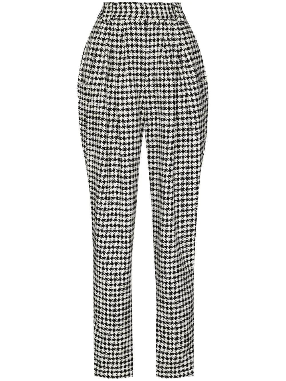 houndstooth high-waisted trousers - 1