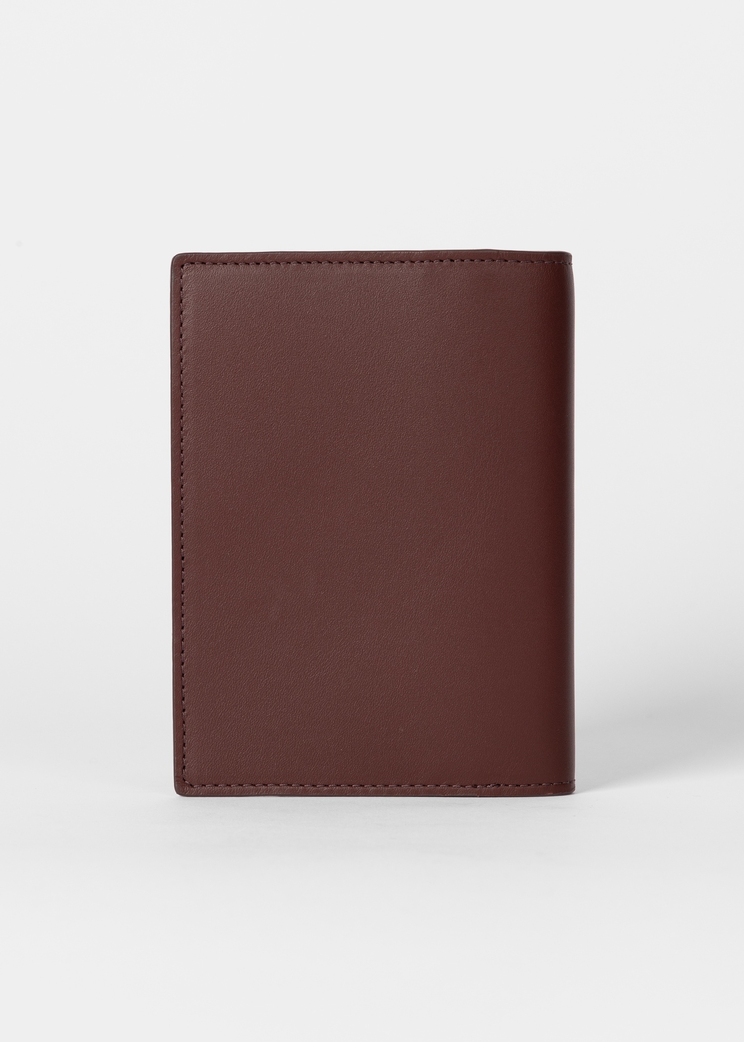Burgundy 'Signature Stripe' Interior Leather Passport Cover - 2