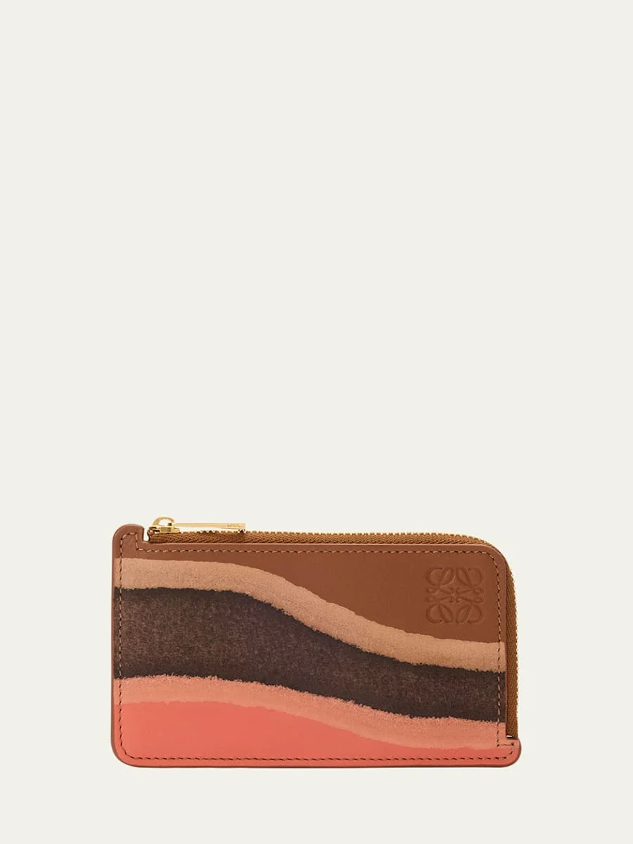 Landscape Card Holder in Calfskin Leather - 1