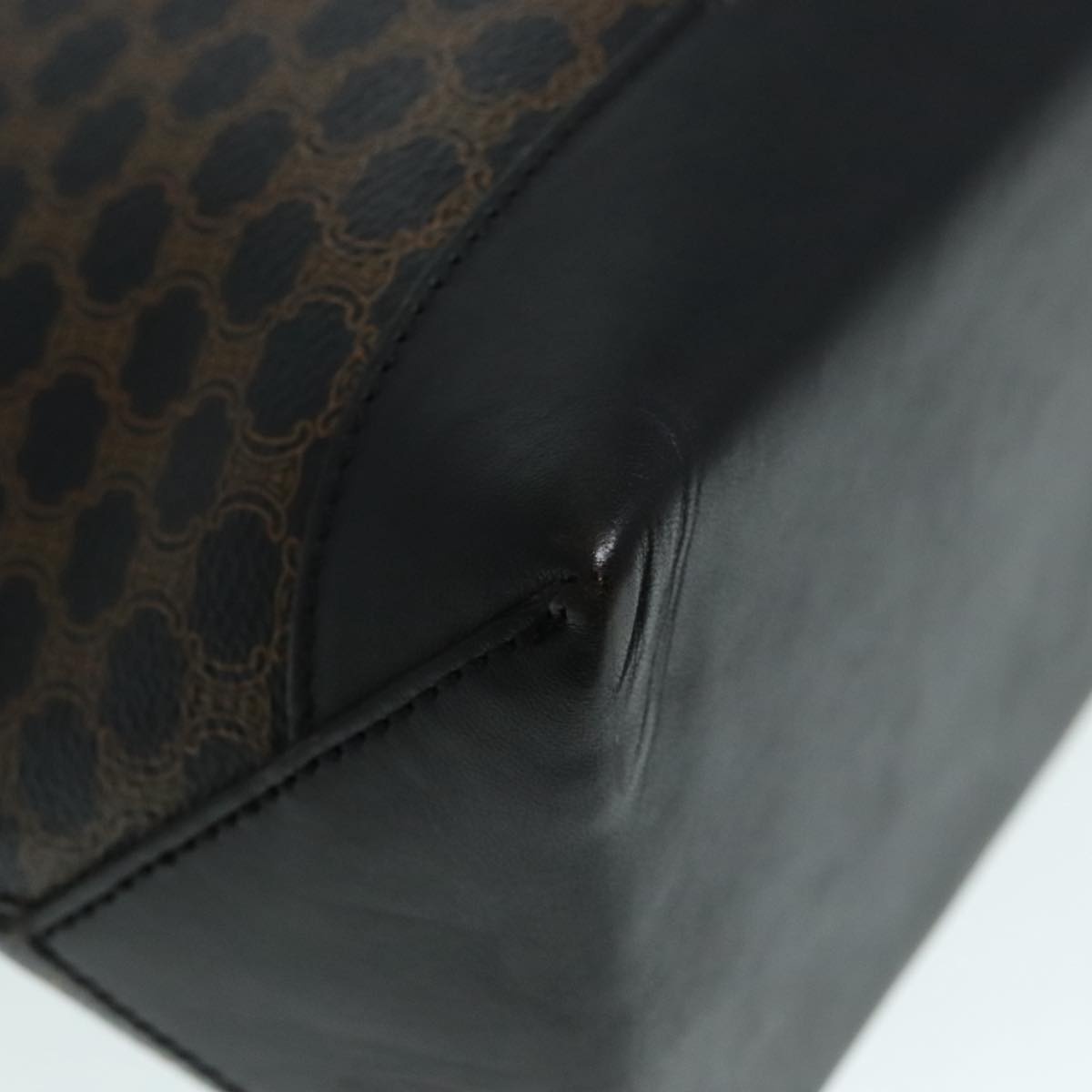 CELINE Macadam Canvas Hand Bag Pvc Black Gold - 10