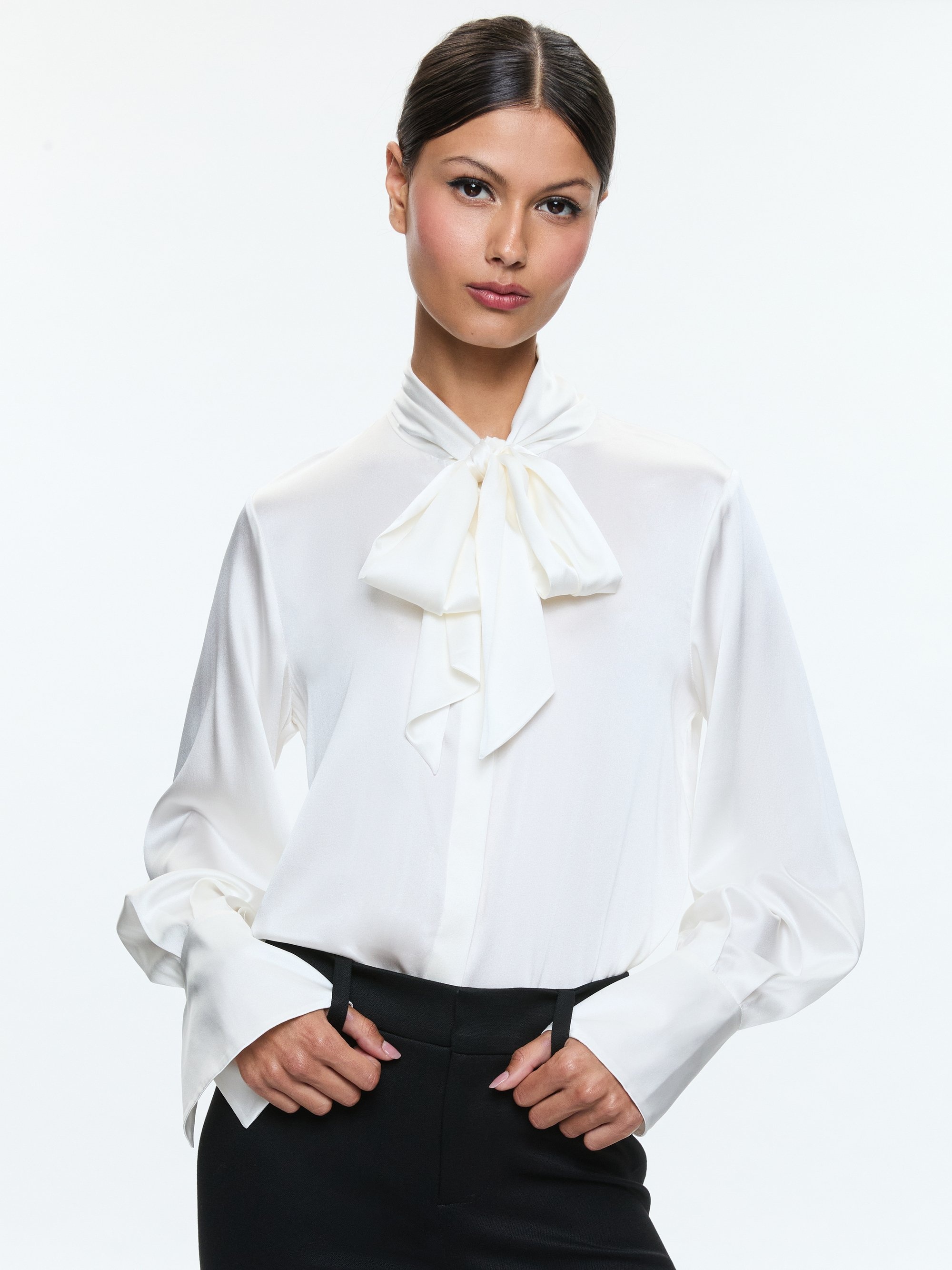 LLOYD SLIT SLEEVE BUTTON DOWN BLOUSE - 2