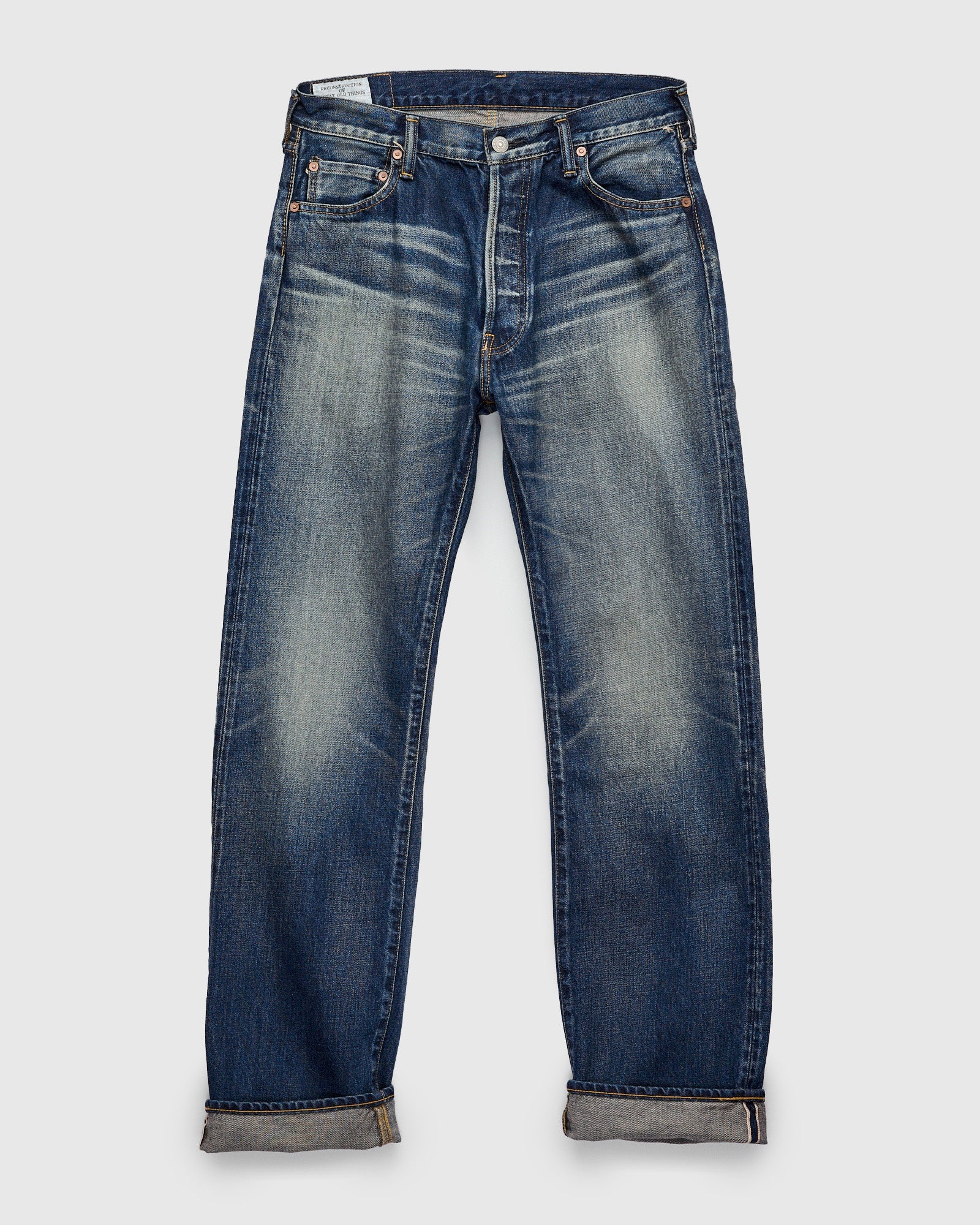 D1890US 13oz Washed Indigo Selvedge Denim - Loose Straight Fit - 1
