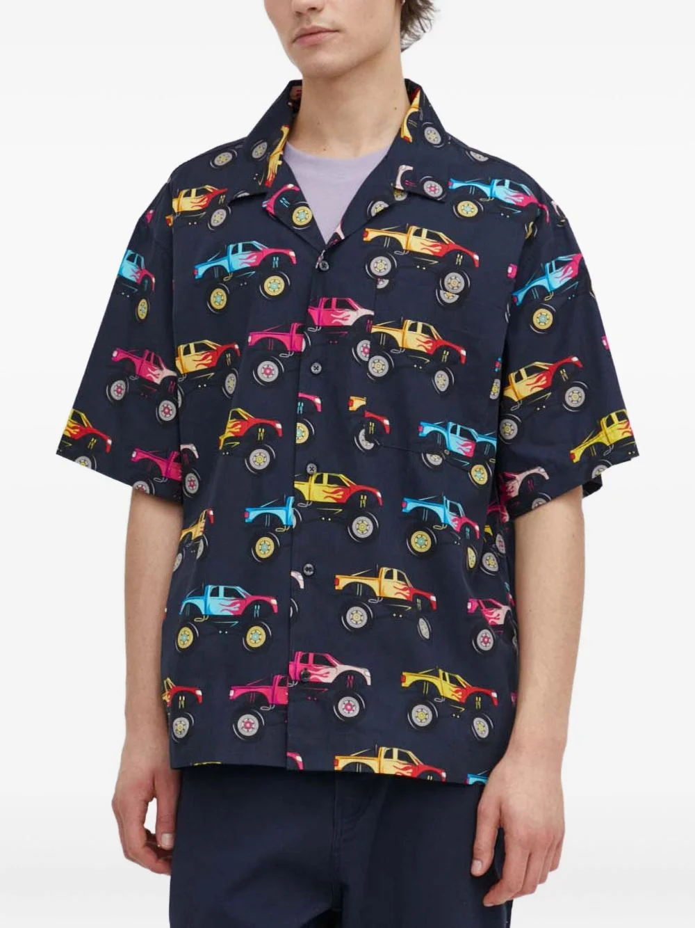 short-sleeve patterned shirt - 1