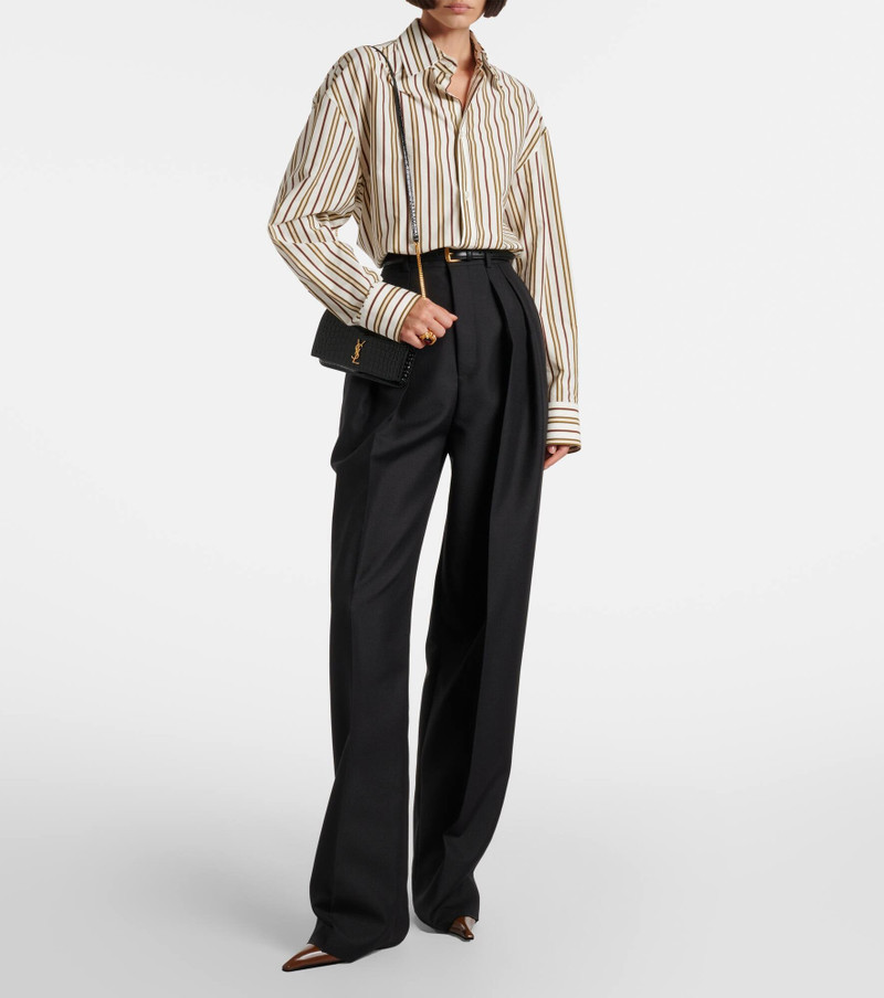 SAINT LAURENT Cassandre Mini croc-effect leather phone pouch outlook