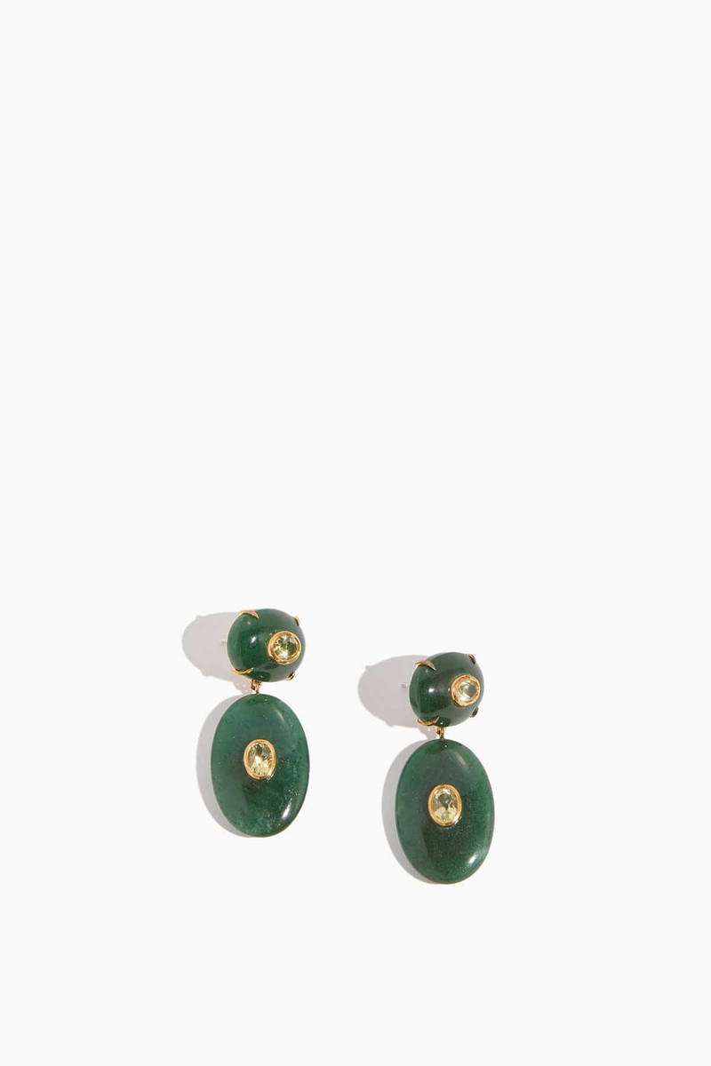 Dorothy Earrings in Green Jade 1