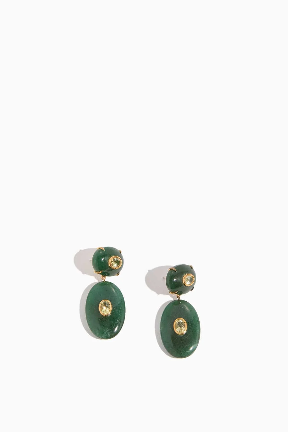 Dorothy Earrings in Green Jade - 1