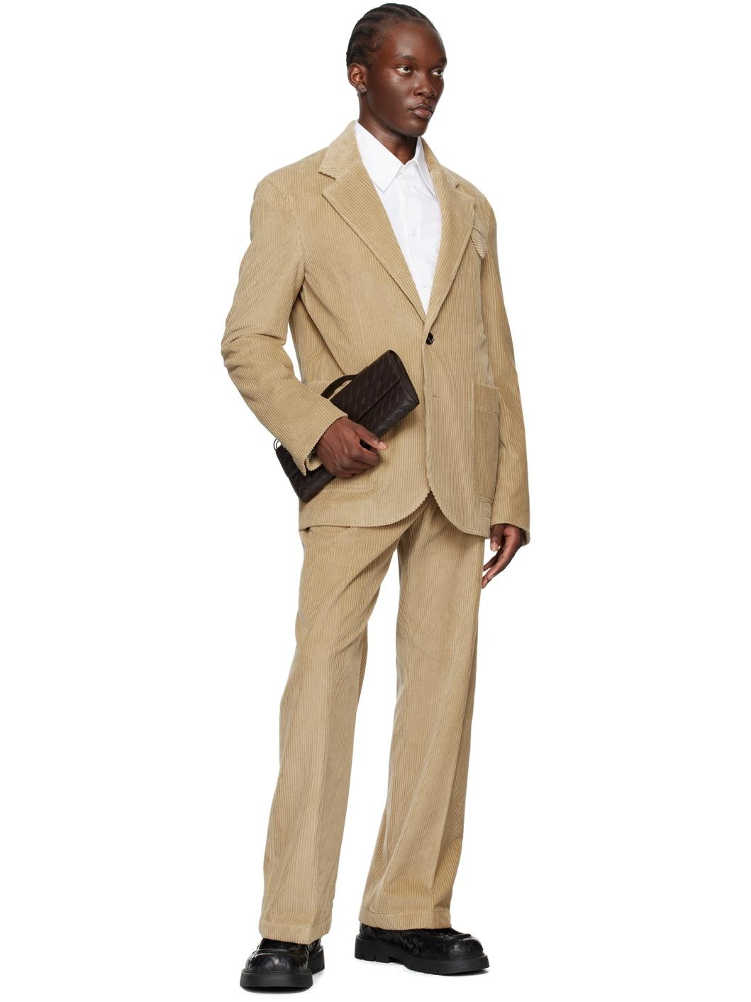 Beige Creased Trousers - 4