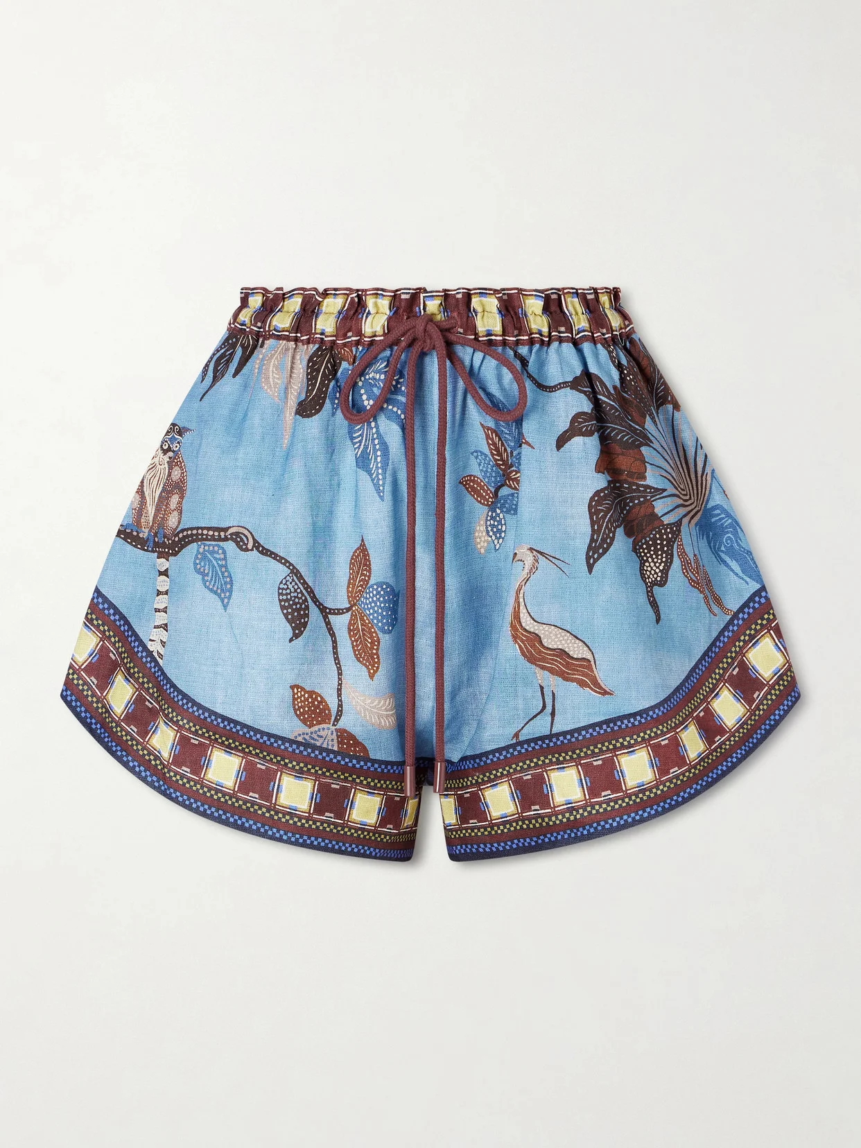 Georgie Printed Linen Shorts - 1