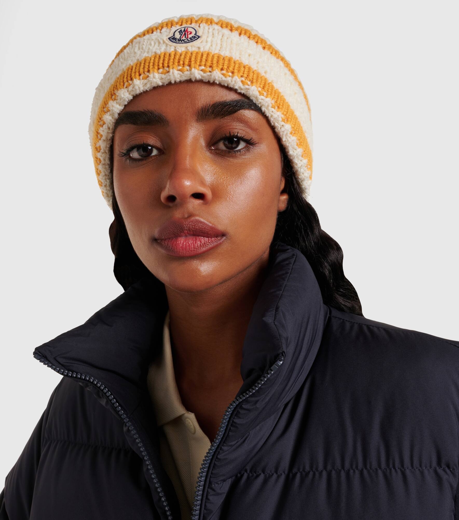 Logo striped wool-blend beanie - 2