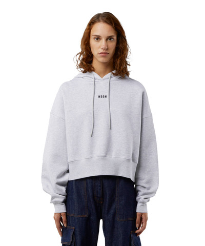 MSGM Cotton sweatshirt with hood and micro logo outlook