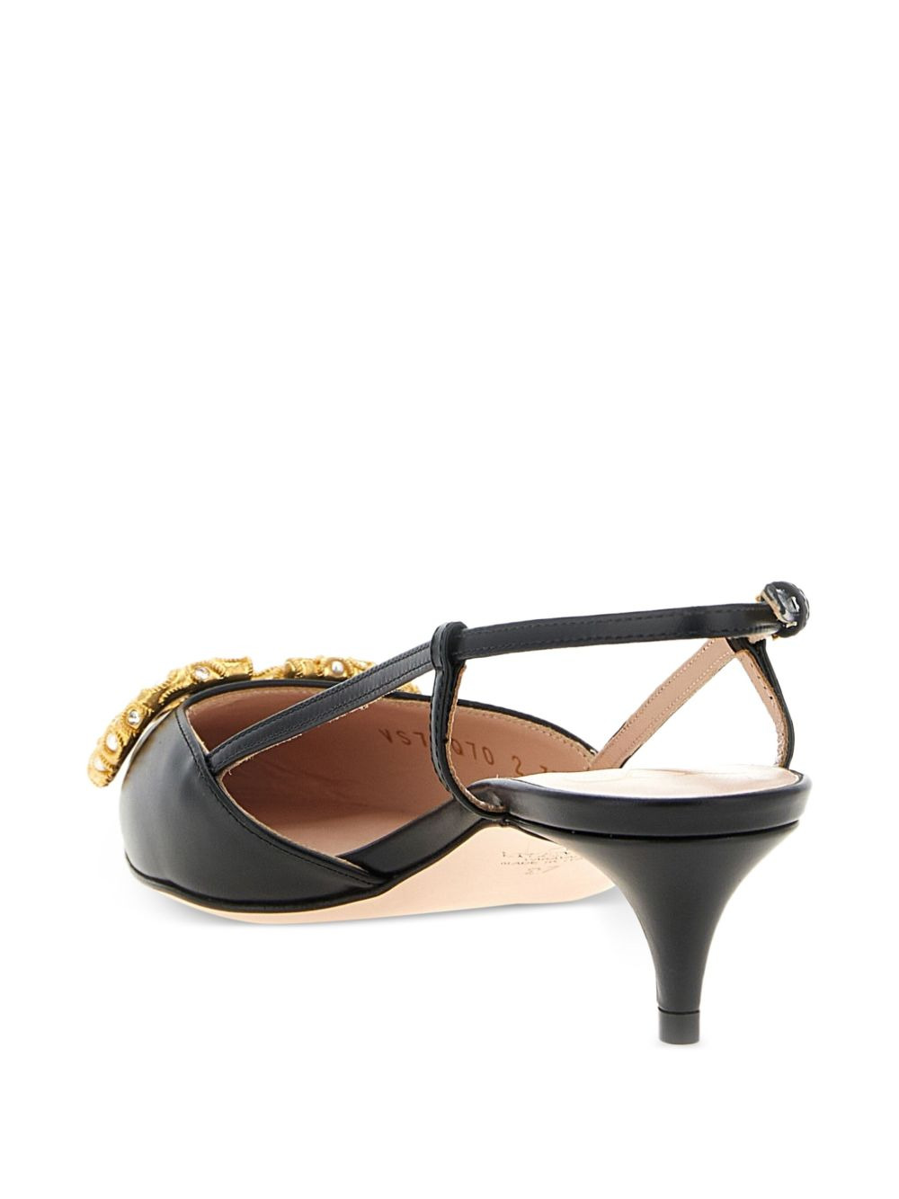 40mm embellished slingback heeled pumps - 4